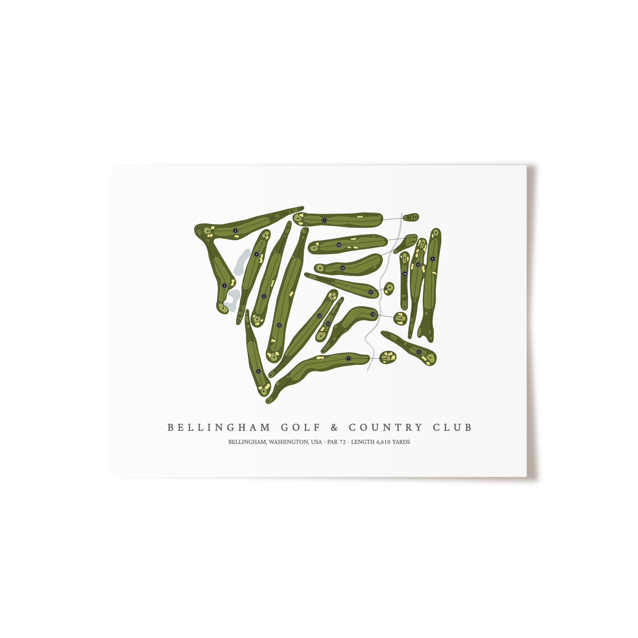 Bellingham Golf & Country Club | Golf Course Map | Unframed