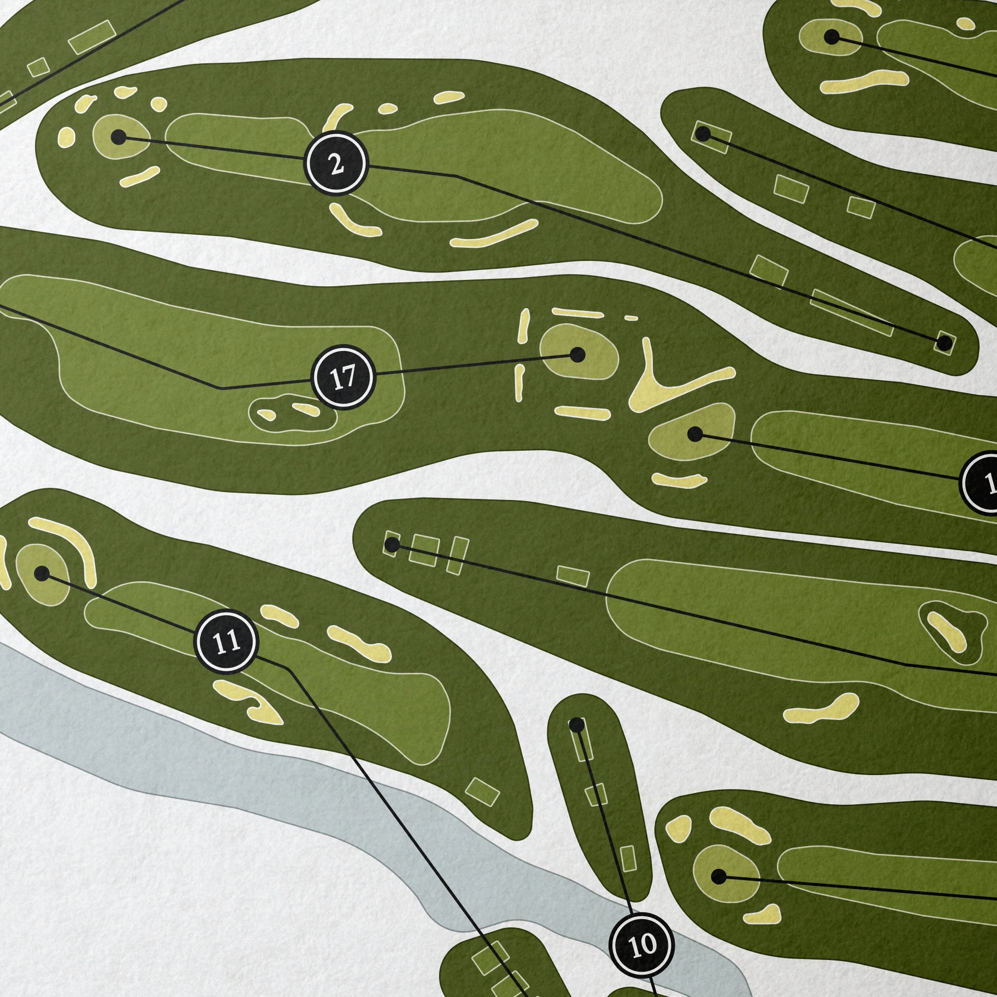 Bellport Golf Club | Golf Course Print | Close Up