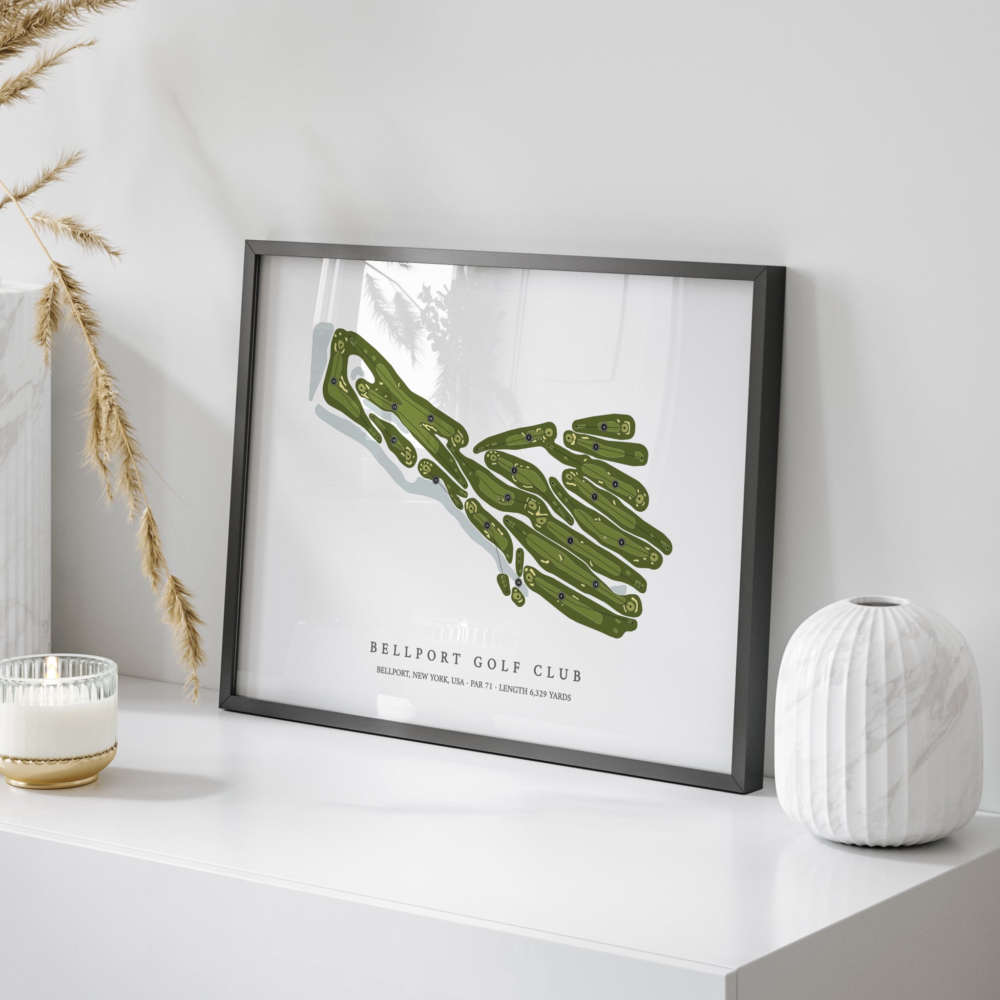 Bellport Golf Club | Golf Course Print | On Table
