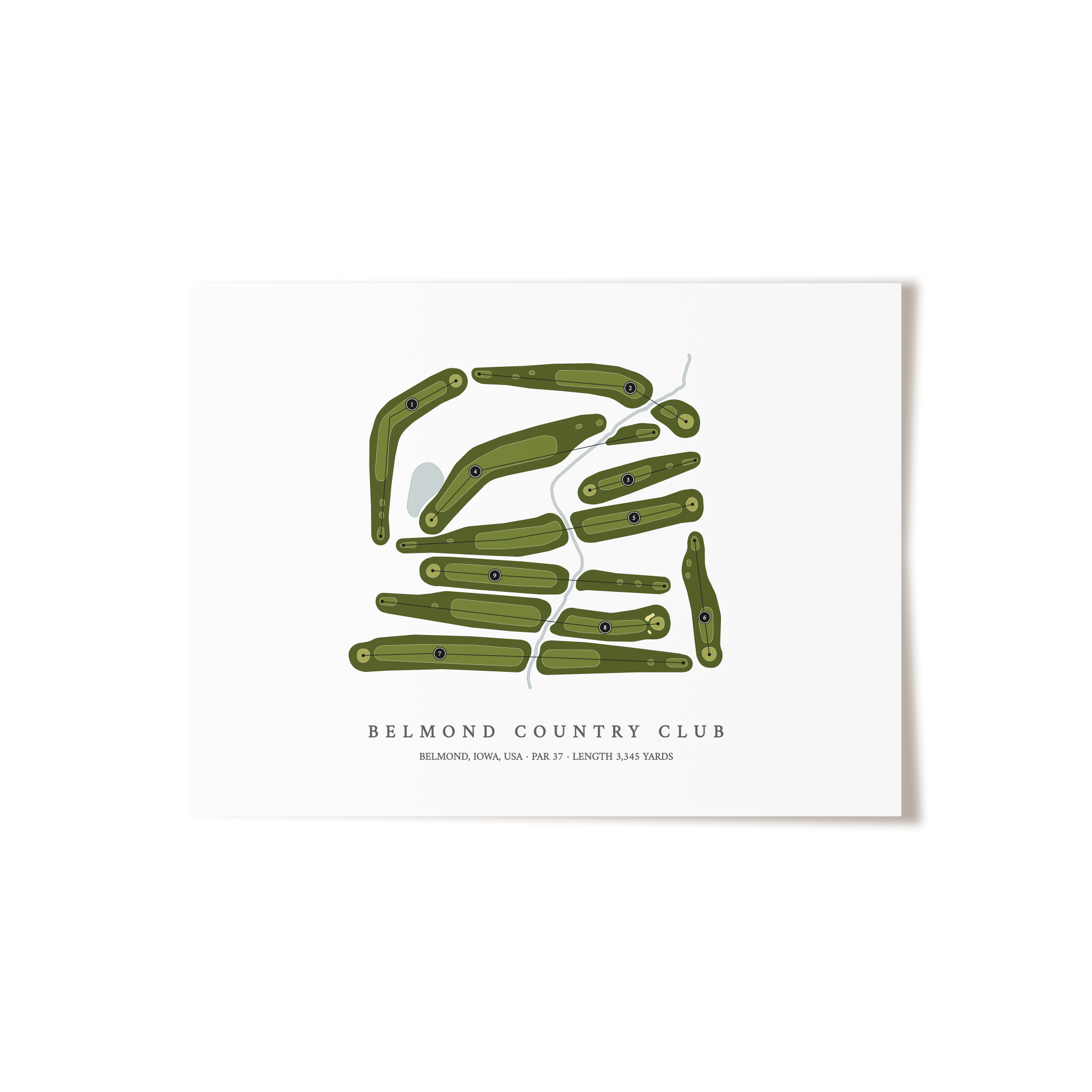 Belmond Country Club | Golf Course Map | Unframed