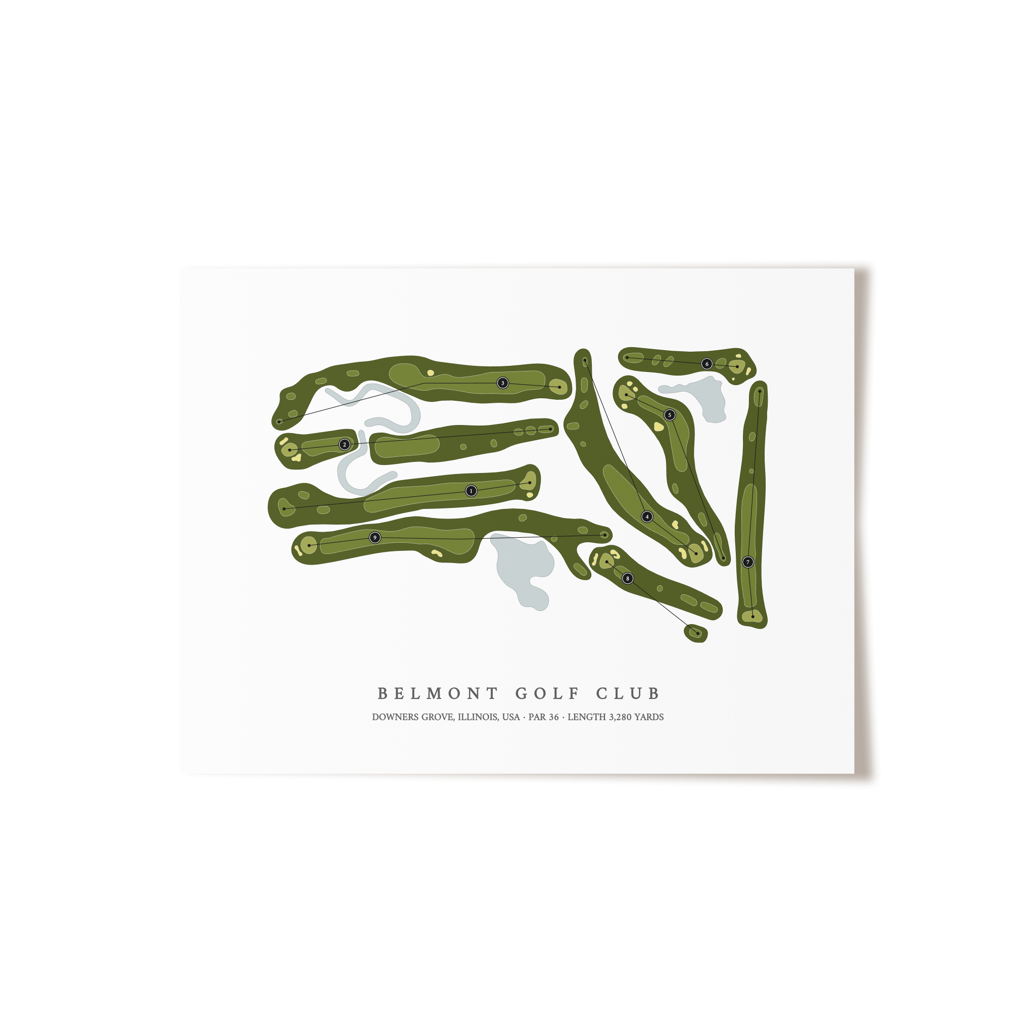 Belmont Golf Club | Golf Course Map | Unframed