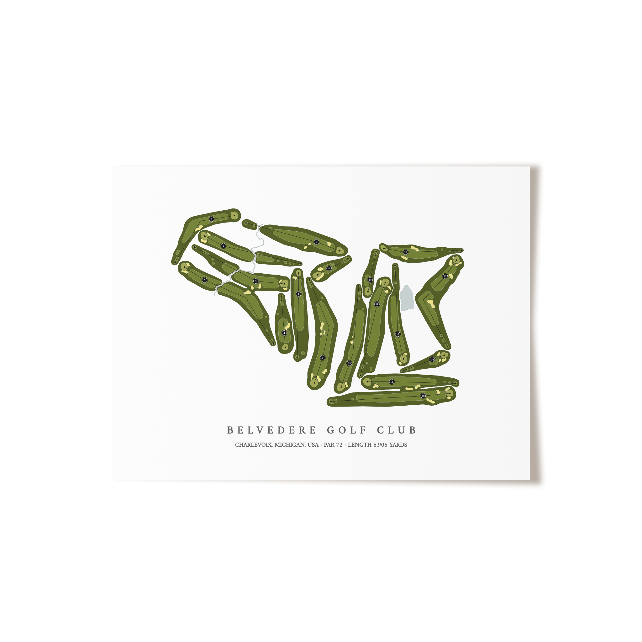 Belvedere Golf Club | Golf Course Map | Unframed