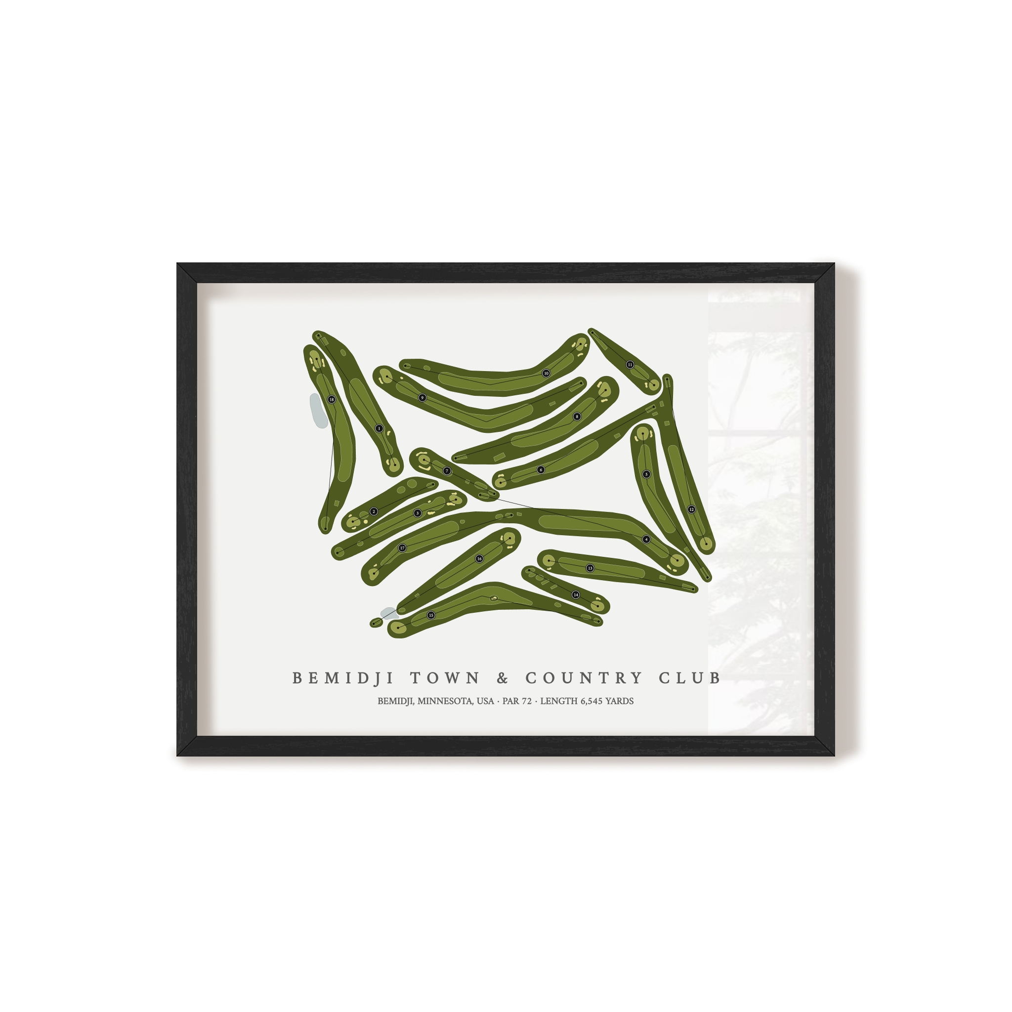 Bemidji Town & Country Club | Golf Course Map | Black+Frame