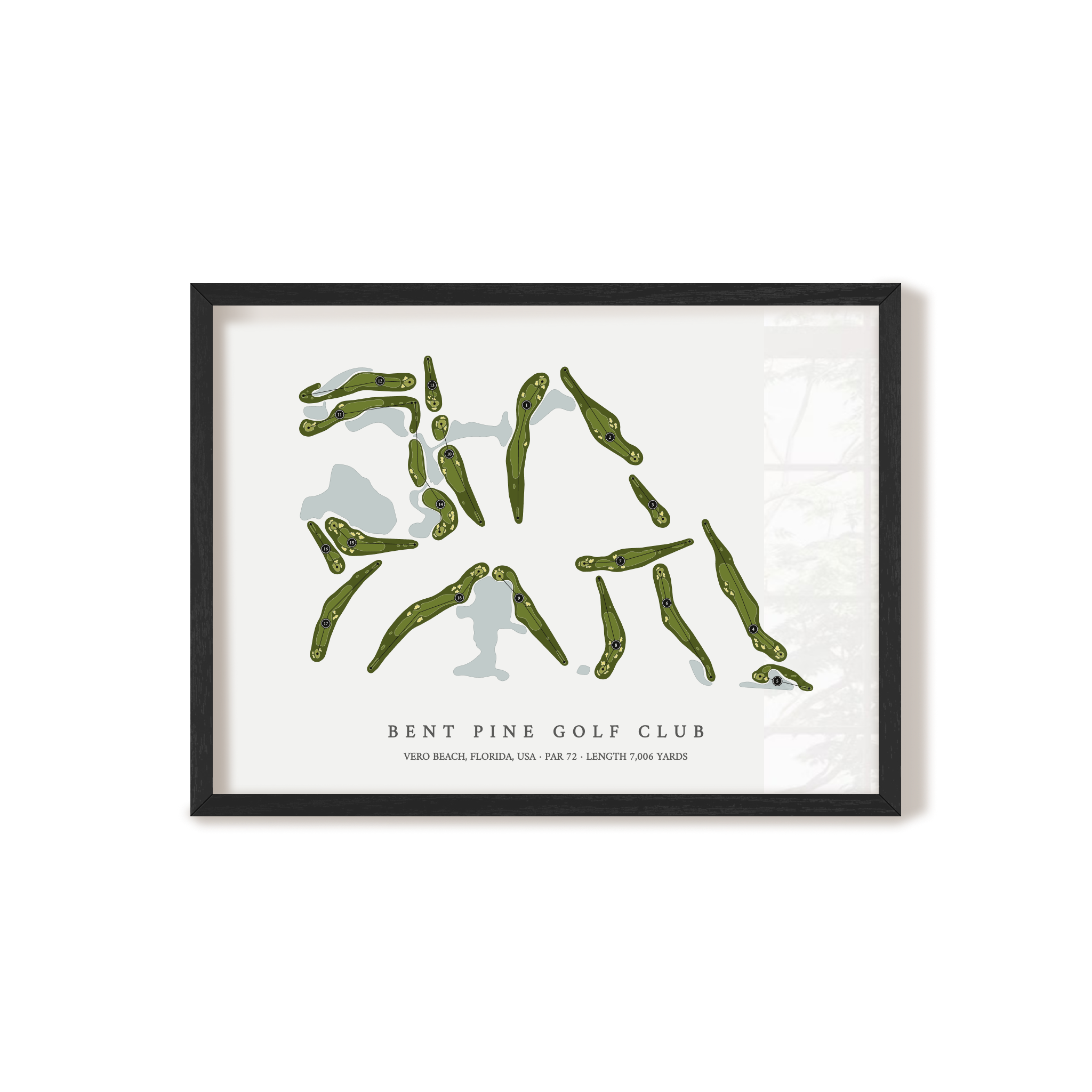 Bent Pine Golf Club | Golf Course Map | Black Frame