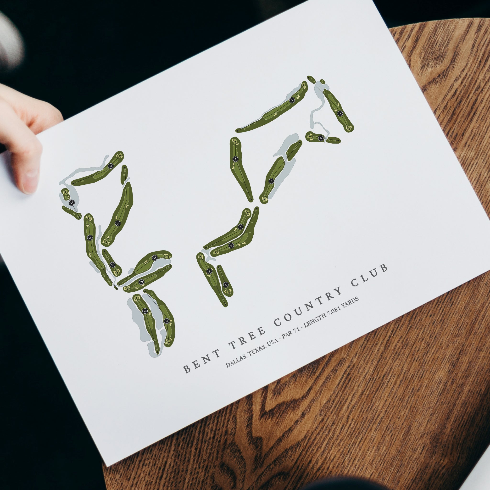 Bent Tree Country Club | Golf Course Map | With Laptop