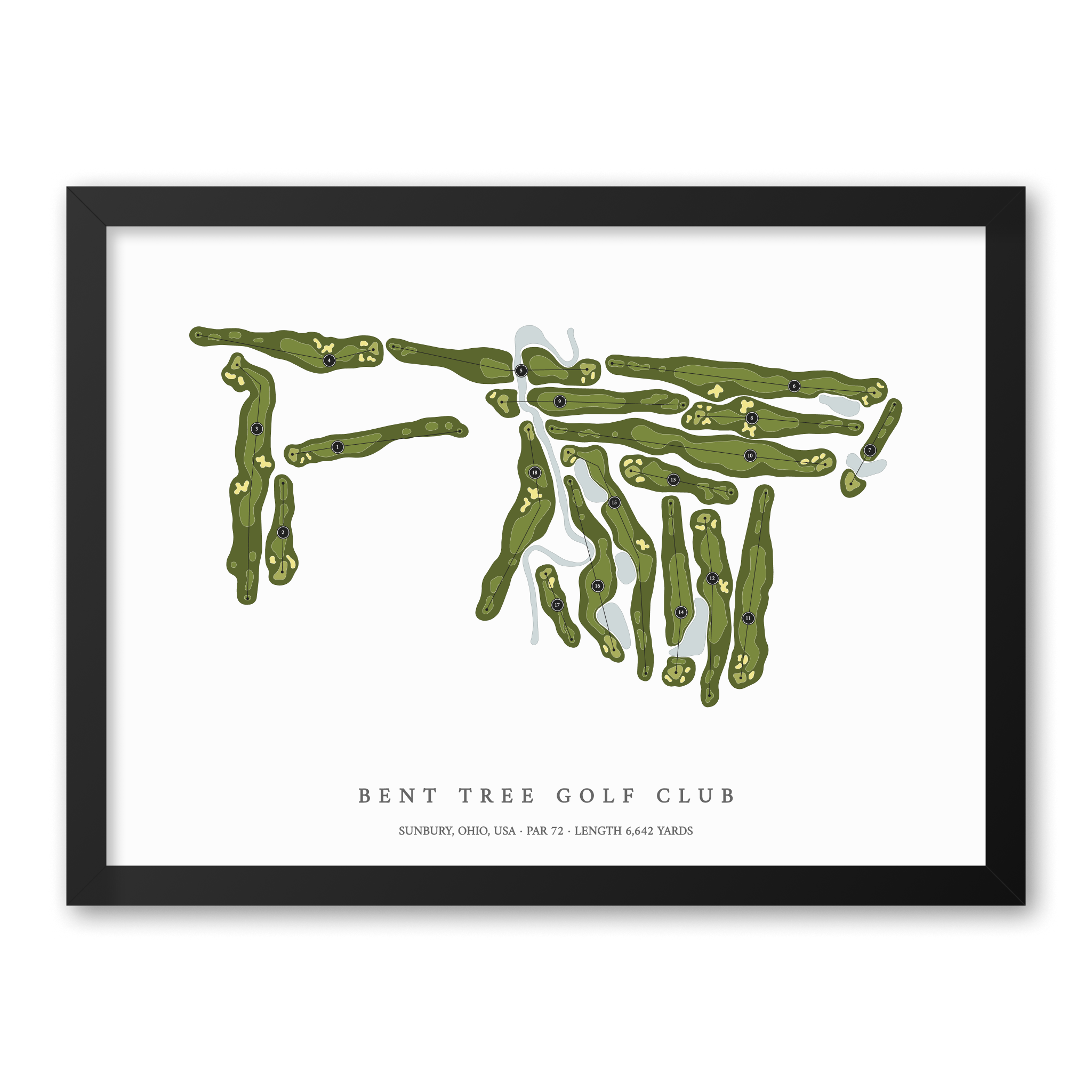 Bent Tree Golf Club | Golf Course Map | Black Frame