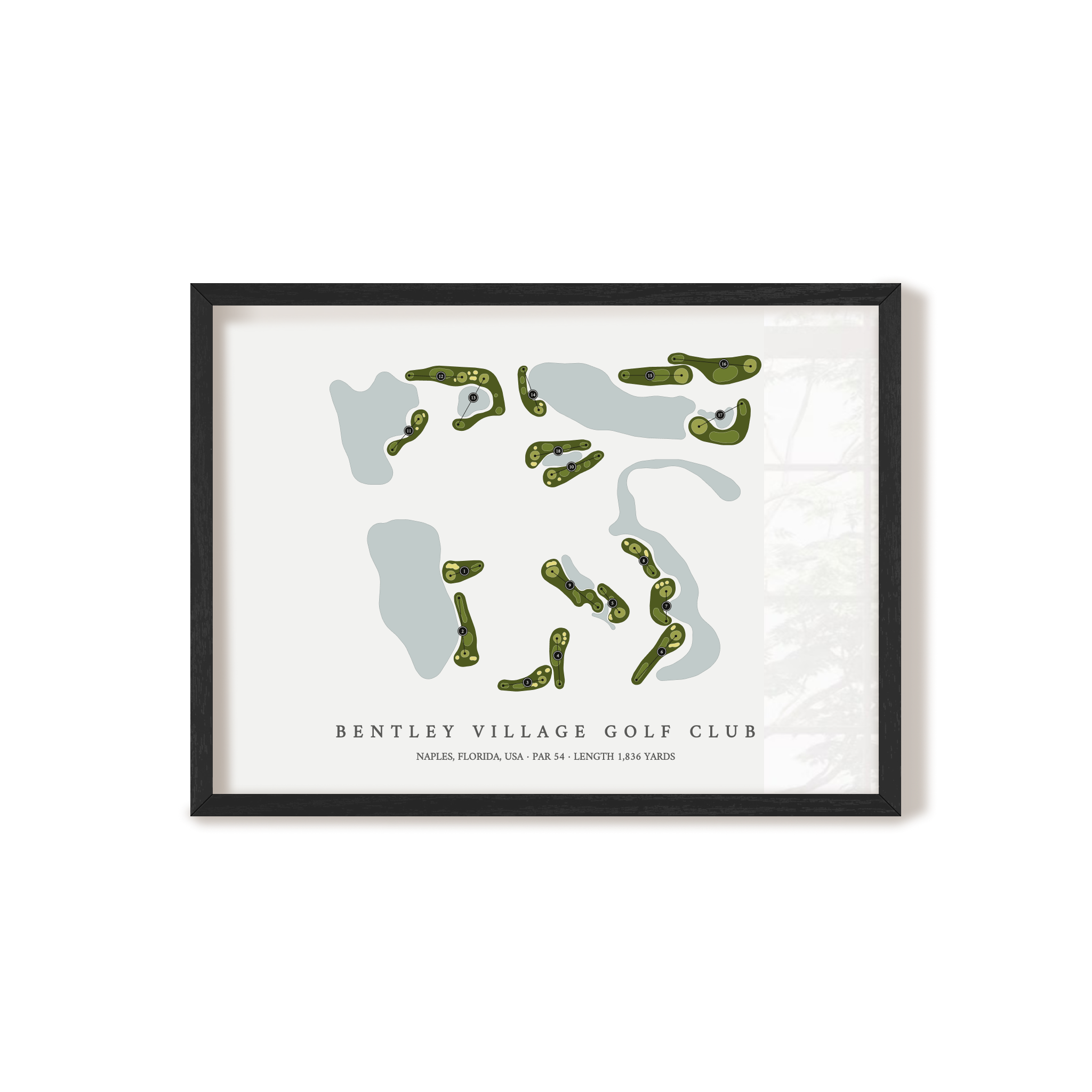Bentley Village Golf Club | Golf Course Map | Black Frame