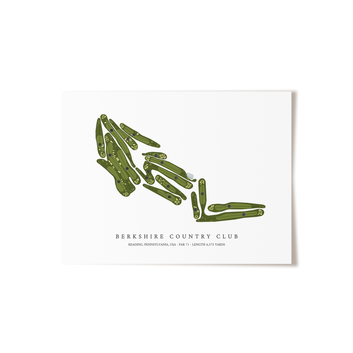Berkshire Country Club | Golf Course Map | Unframed