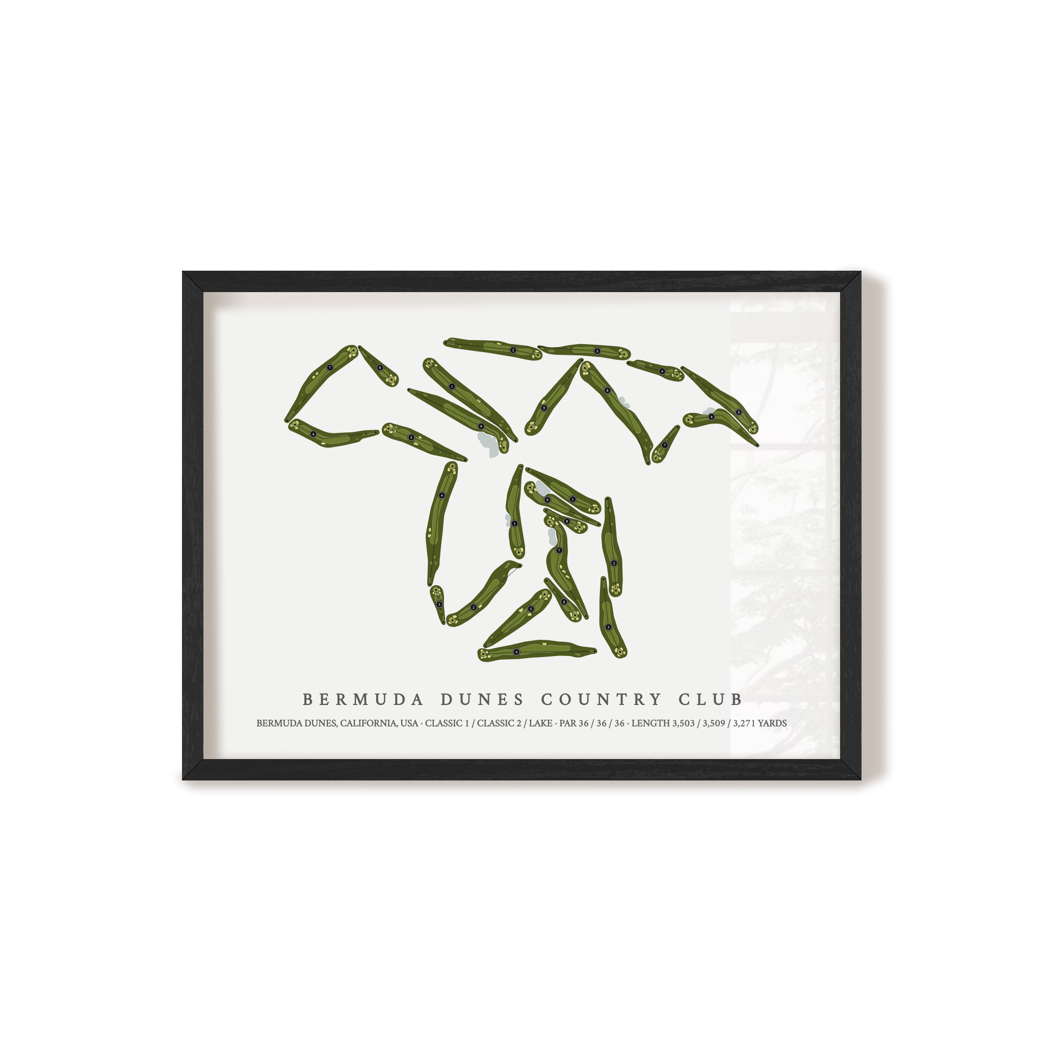 Bermuda Dunes Country Club | Golf Course Map | Black Frame
