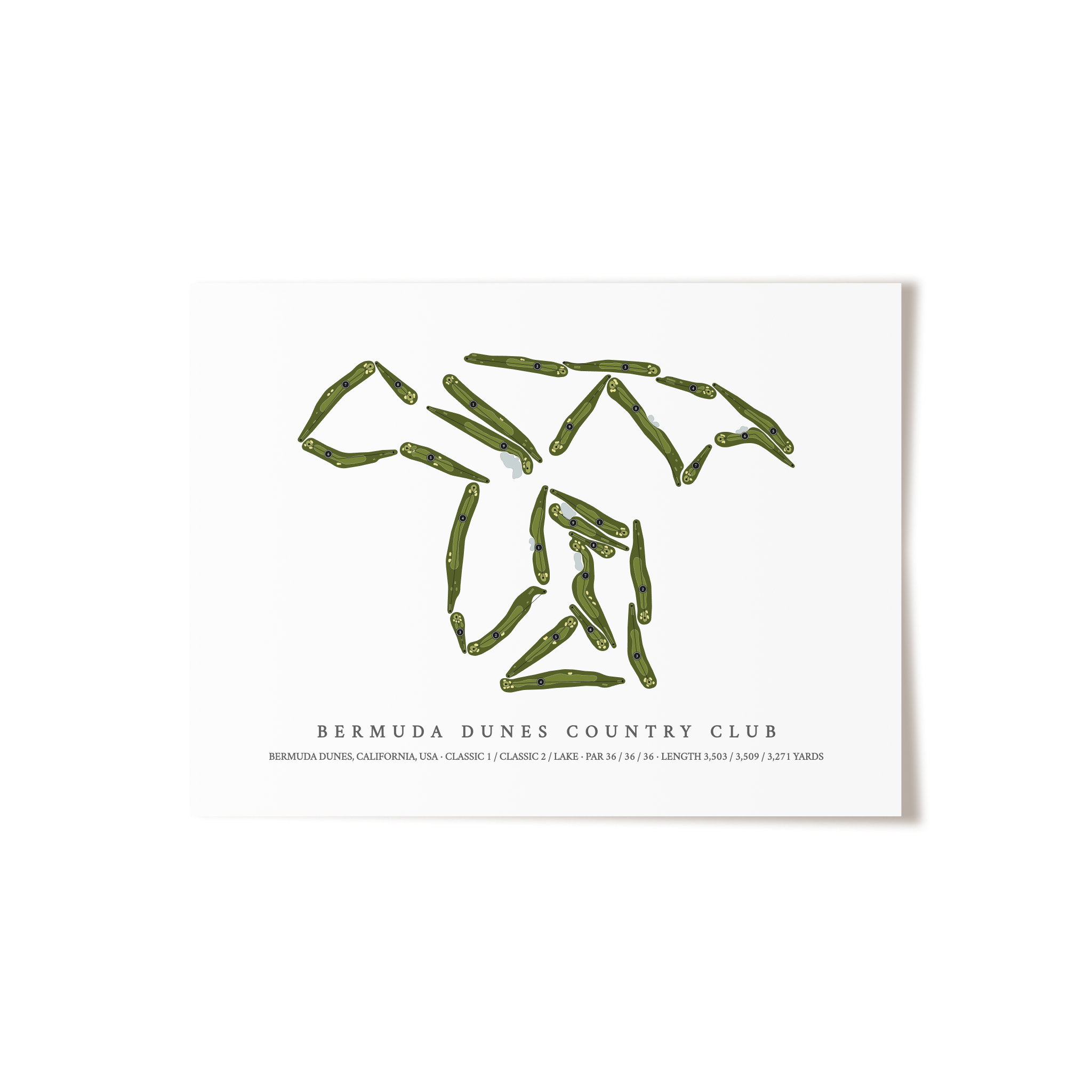 Bermuda Dunes Country Club | Golf Course Map | Unframed