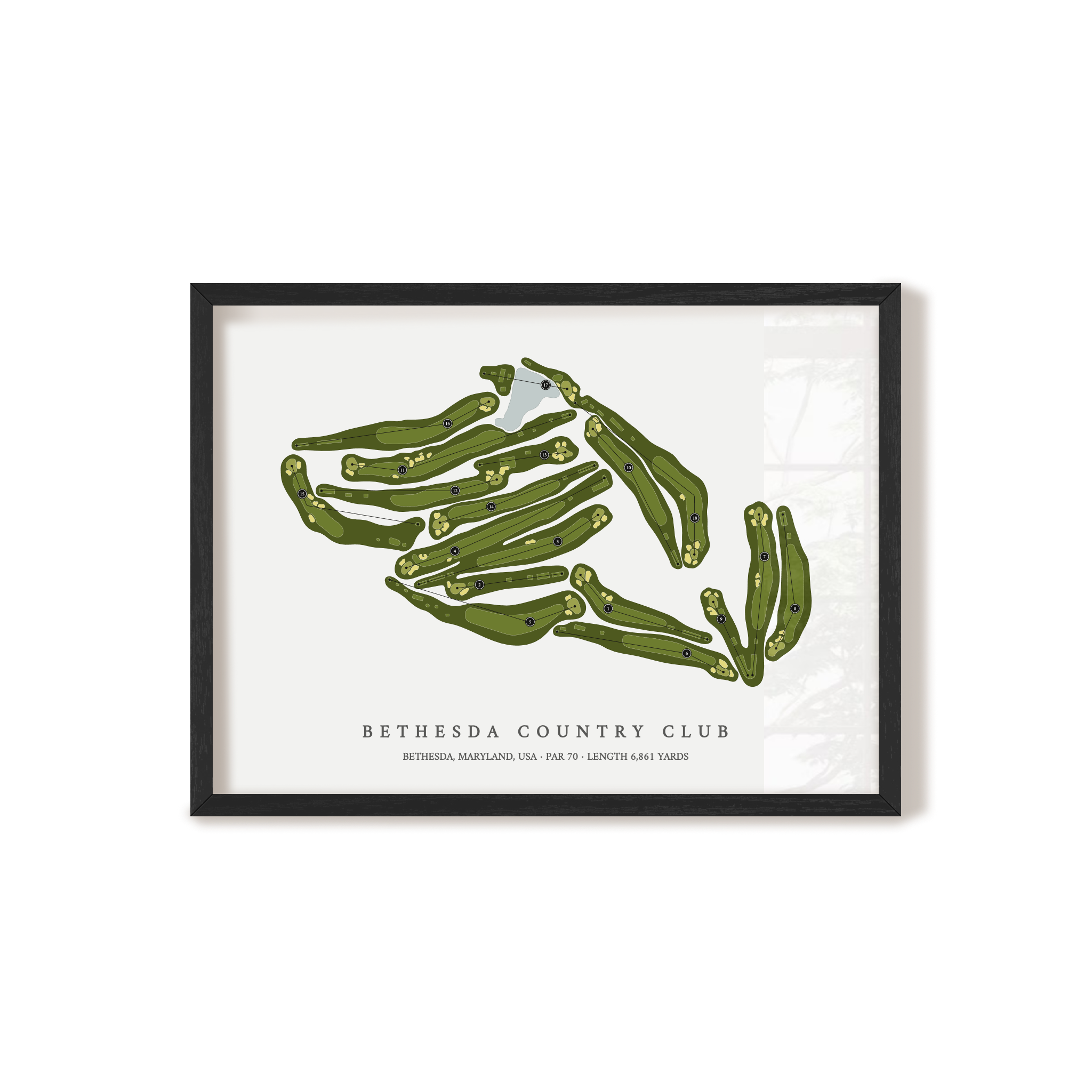 Bethesda Country Club | Golf Course Map | Black Frame