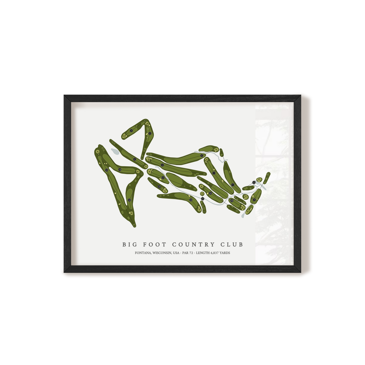 Big Foot Country Club | Golf Course Map | Black Frame