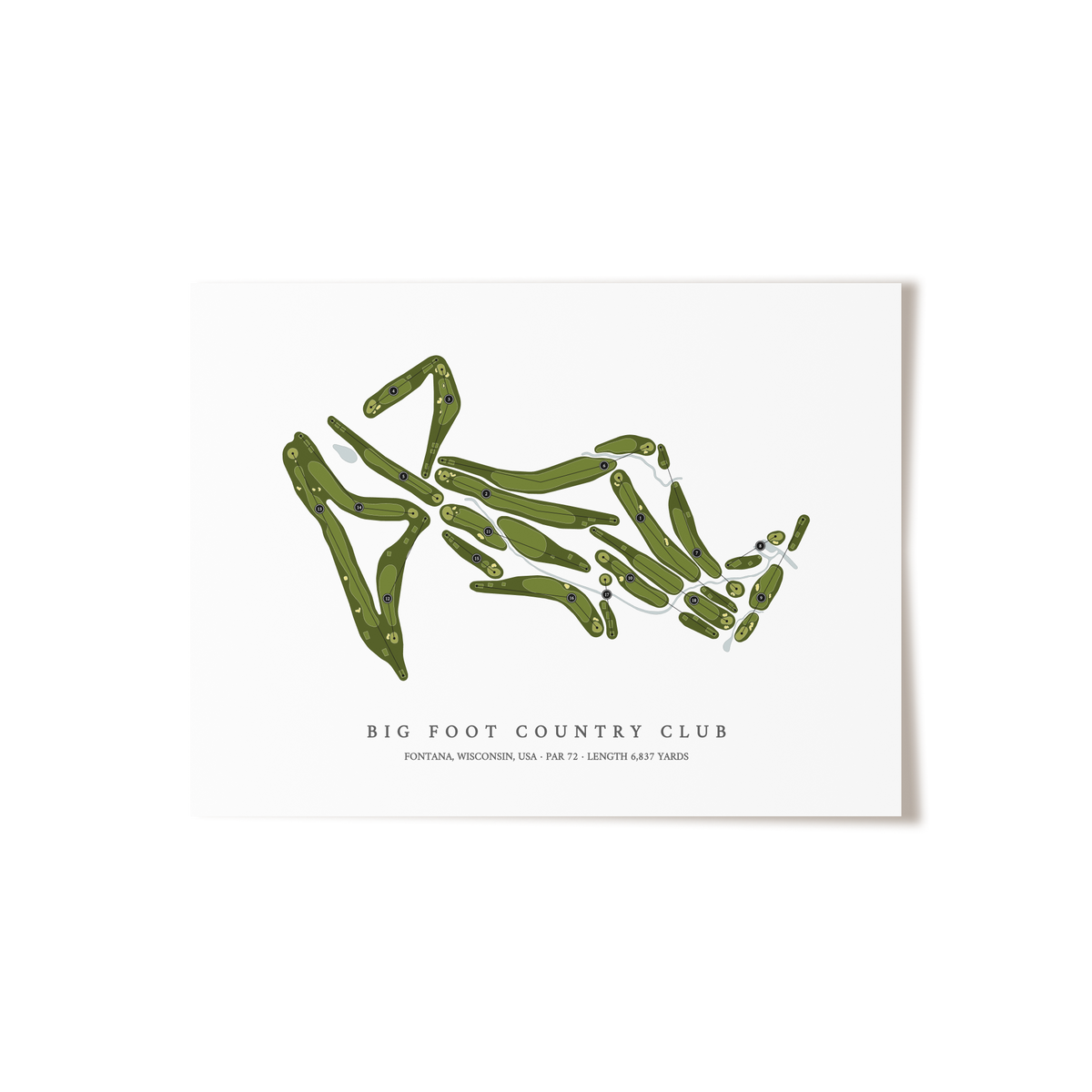 Big Foot Country Club | Golf Course Map | Unframed