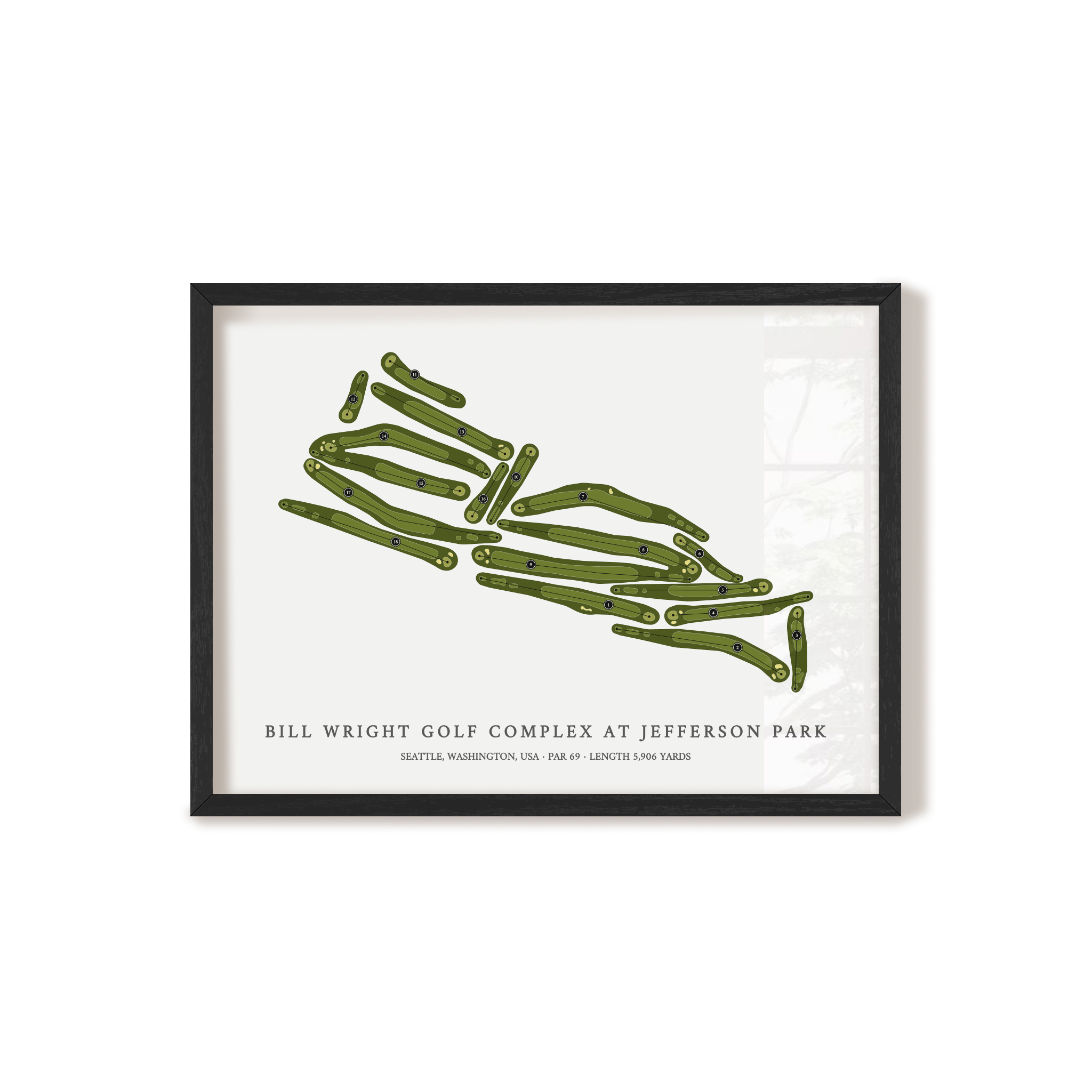 Bill Wright Golf Complex at Jefferson Park | Golf Course Map | Black Frame