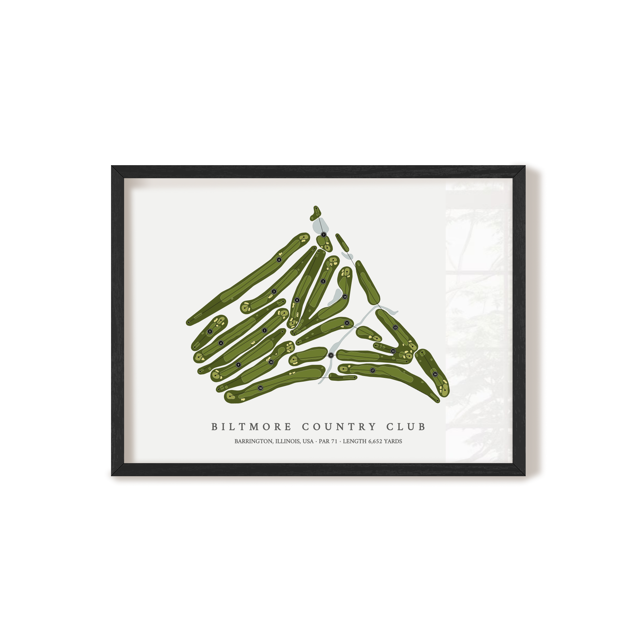 Biltmore Country Club | Golf Course Map | Black Frame