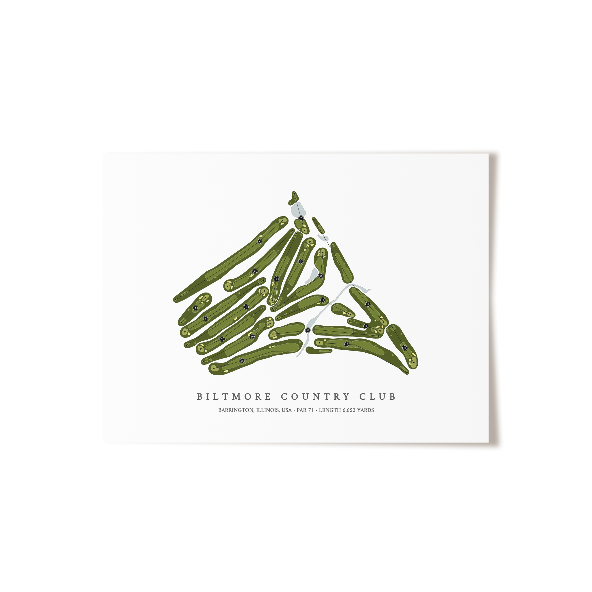 Biltmore Country Club | Golf Course Map | Unframed