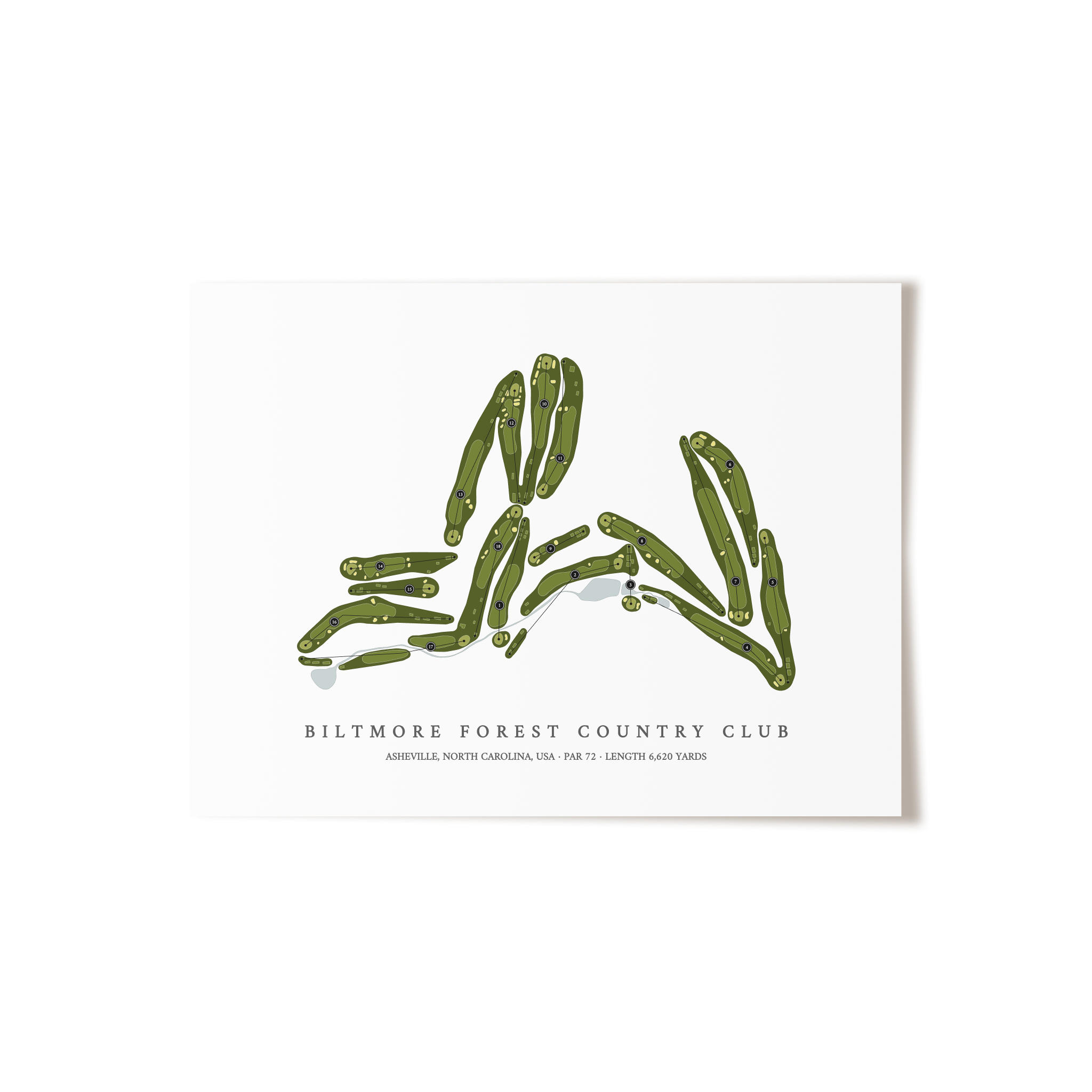 Biltmore Forest Country Club | Golf Course Map | Unframed