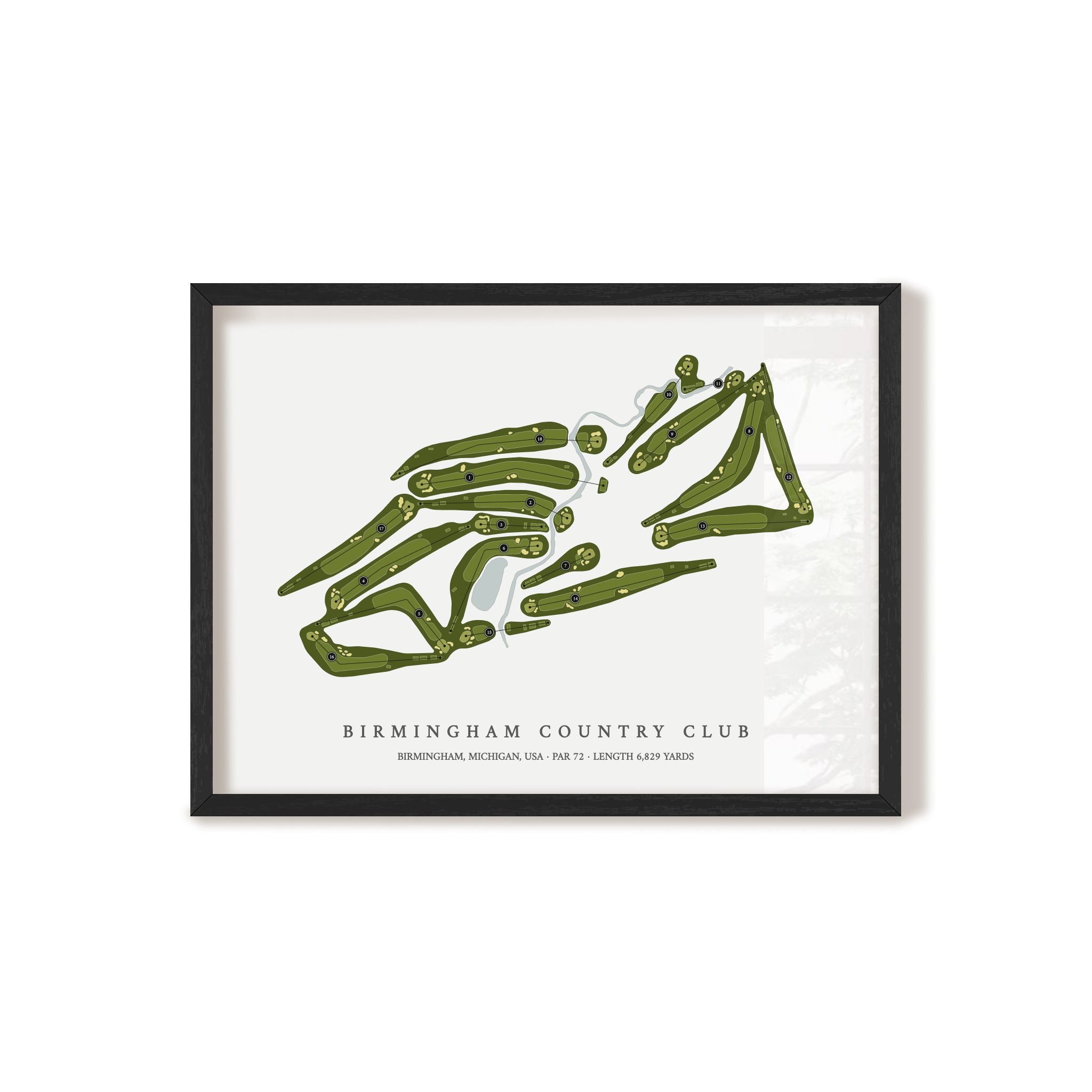 Birmingham Country Club | Golf Course Print | Black Frame