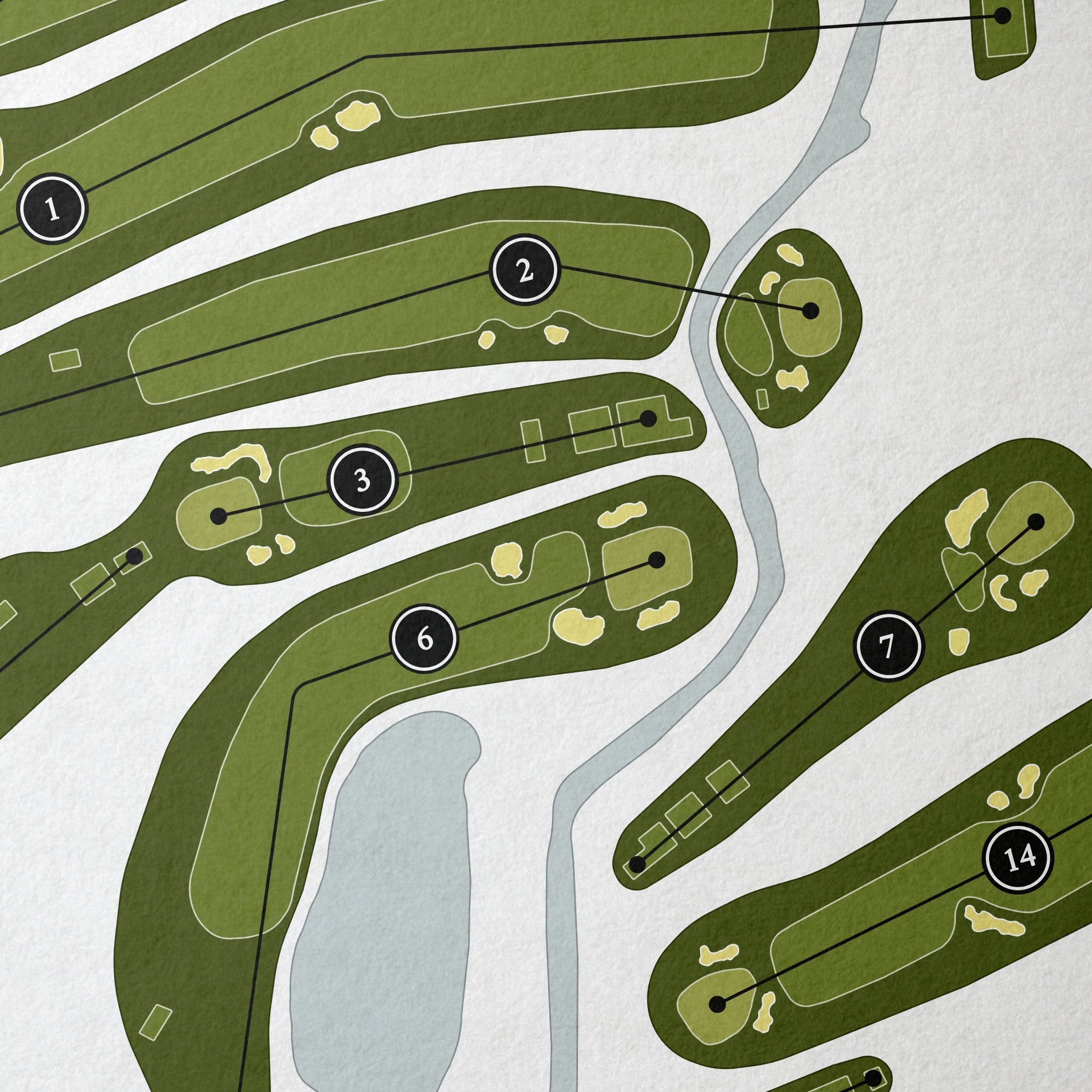 Birmingham Country Club | Golf Course Print | Close Up