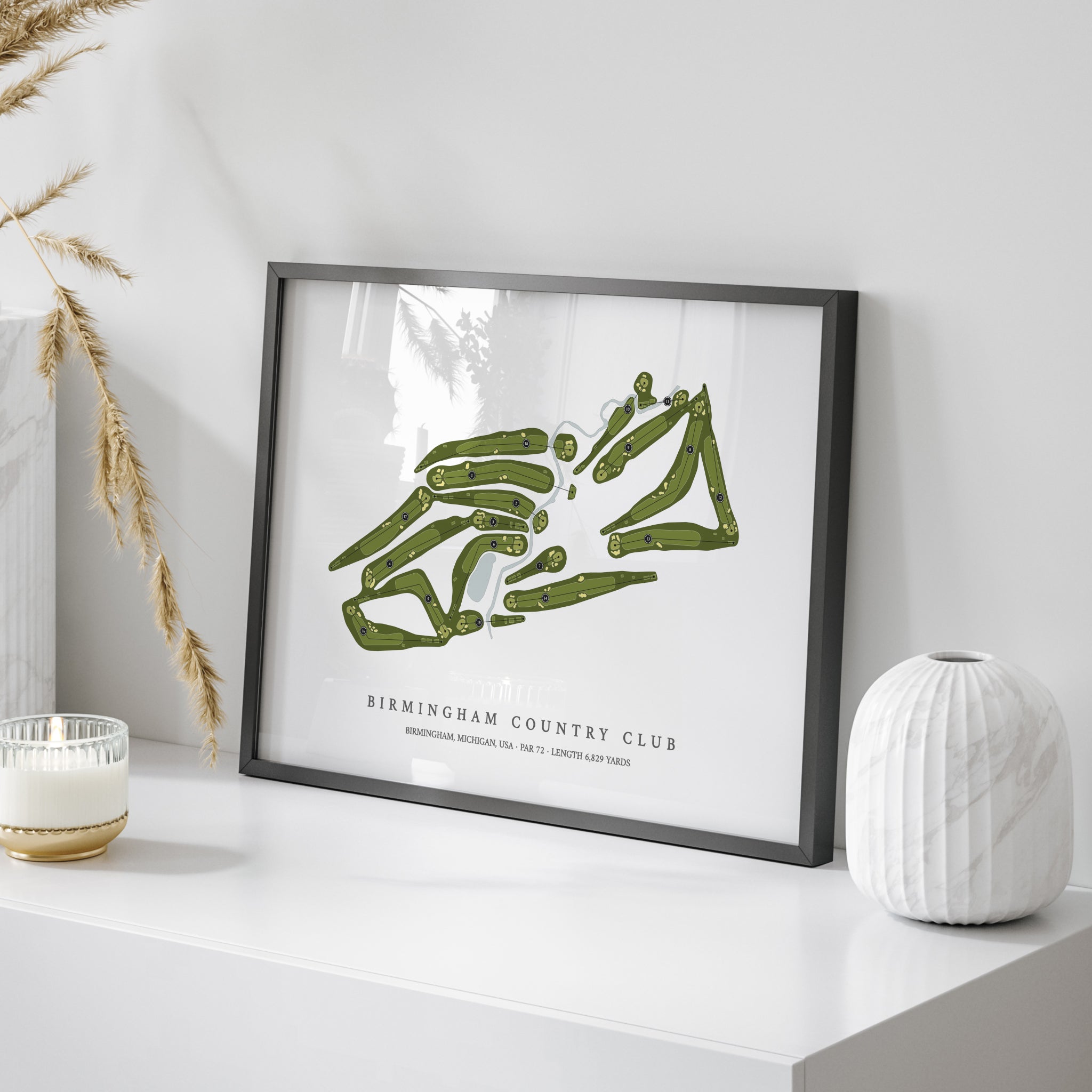 Birmingham Country Club | Golf Course Print | On Table