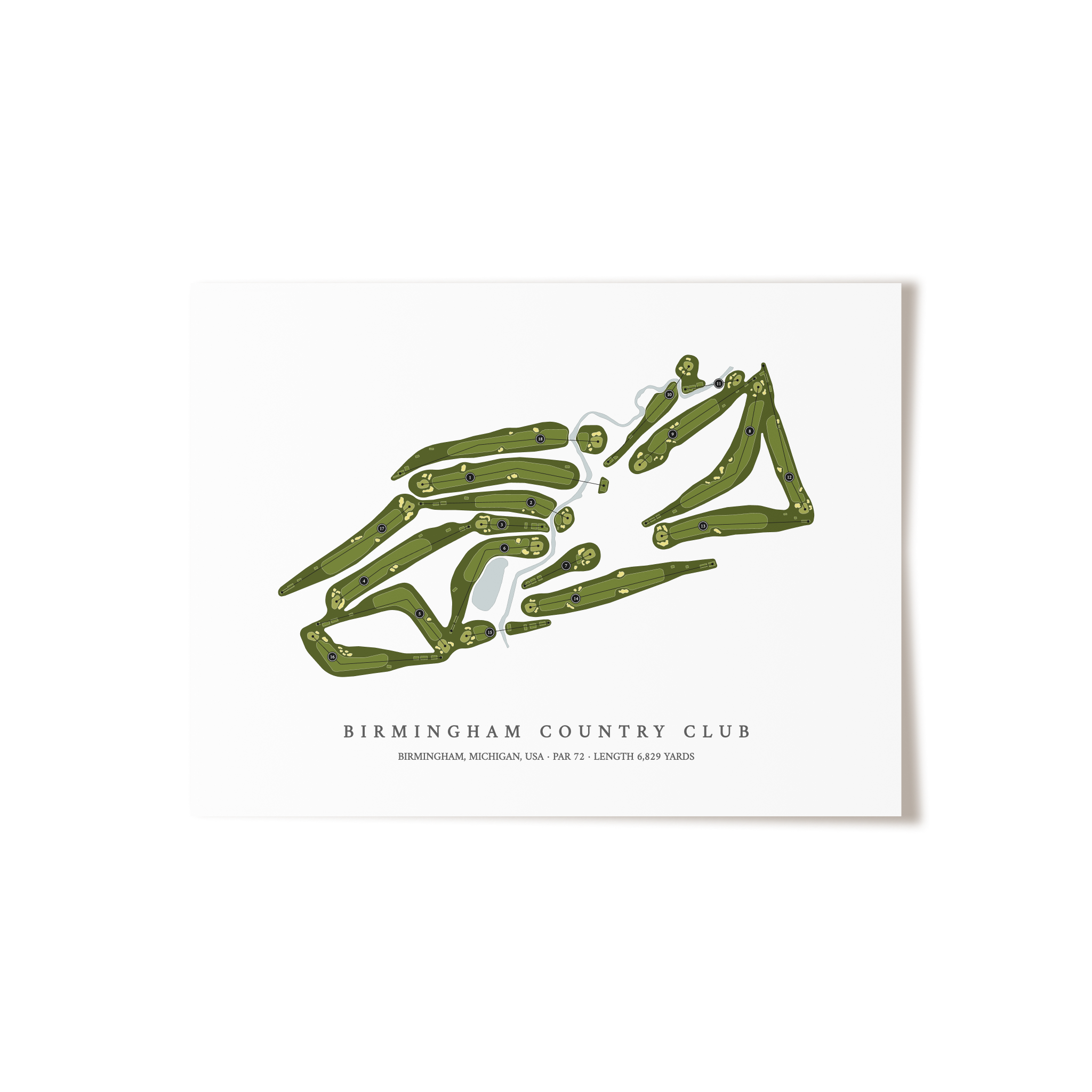 Birmingham Country Club | Golf Course Print | Unframed