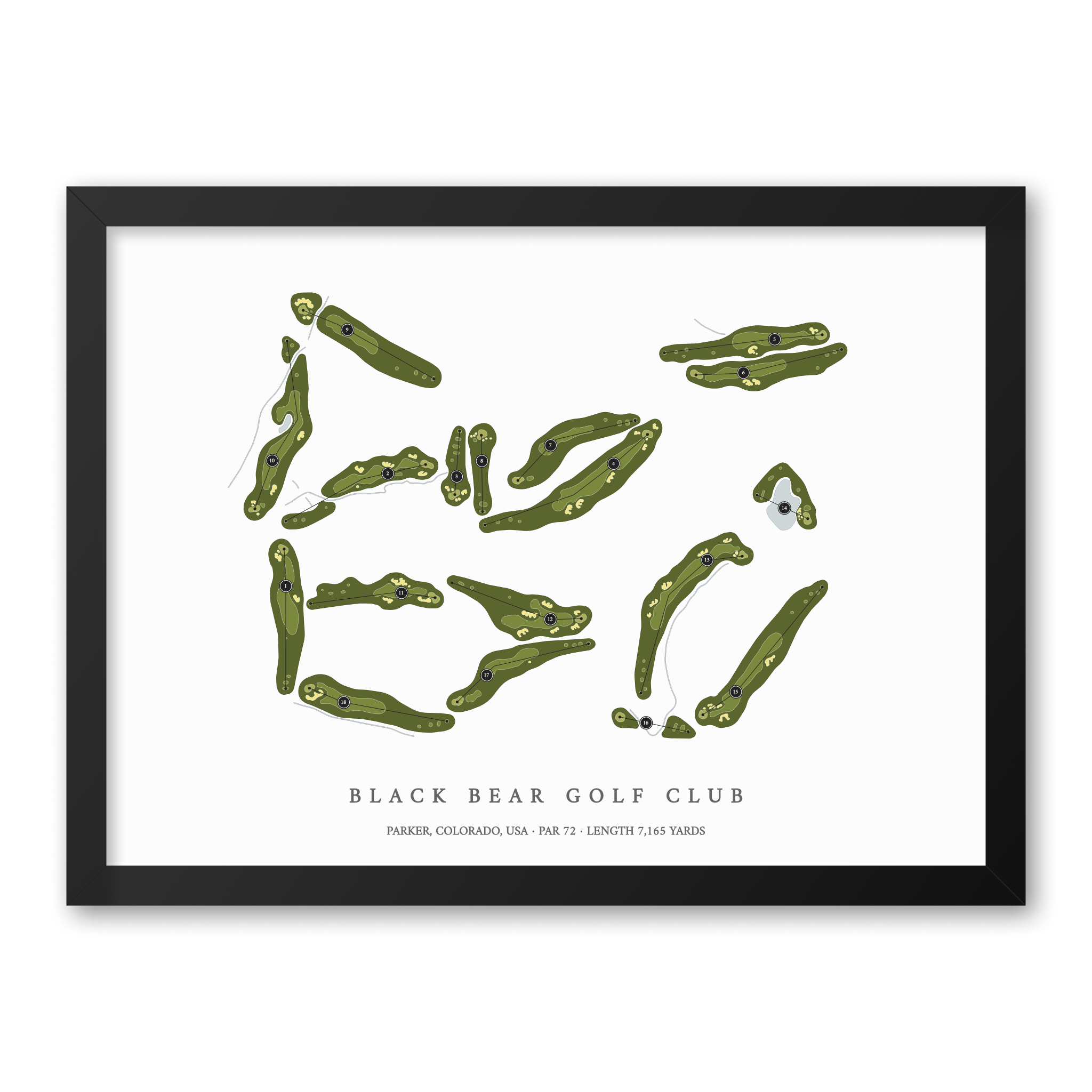 Black Bear Golf Club | Golf Course Print | Black Frame