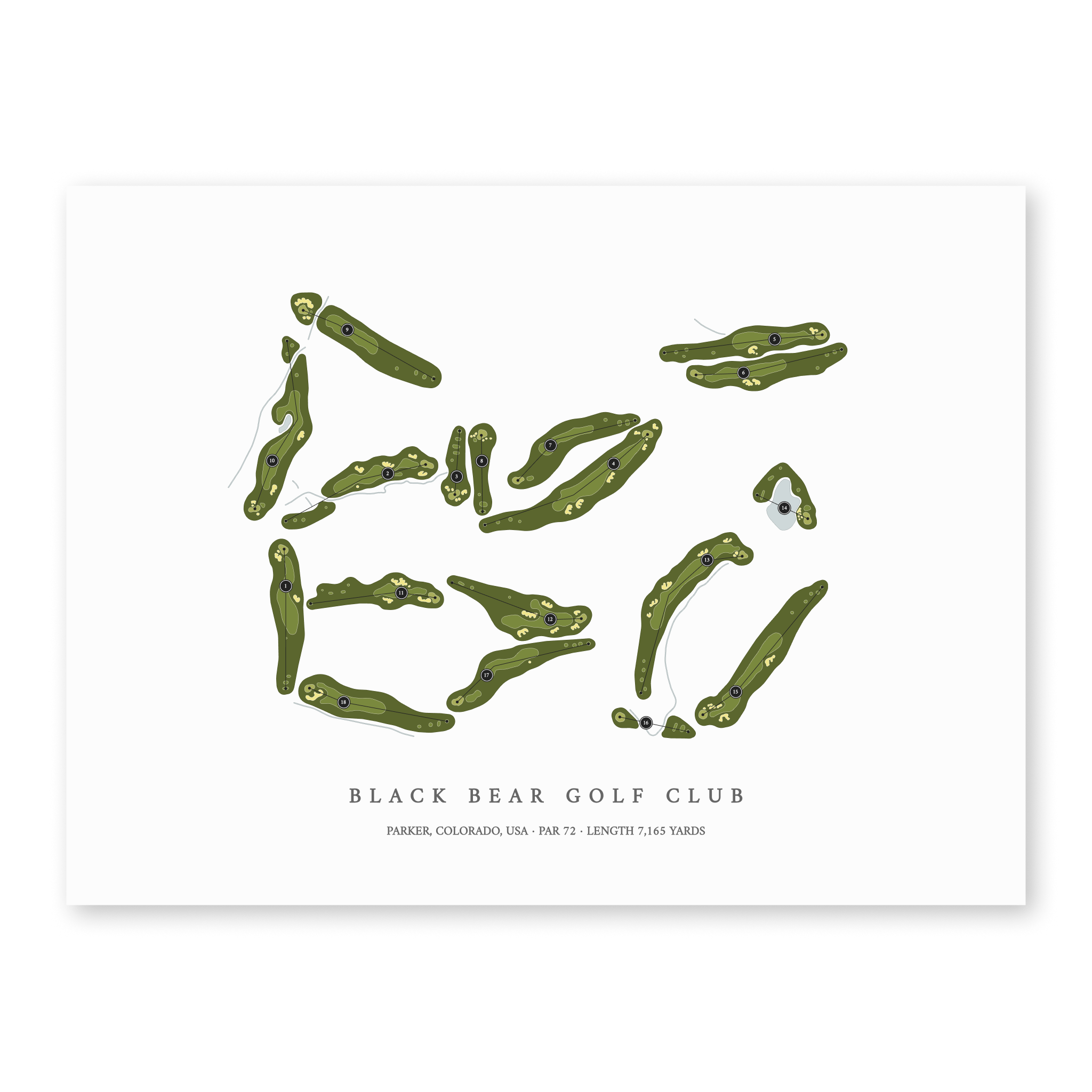 Black Bear Golf Club | Golf Course Print | Unframed