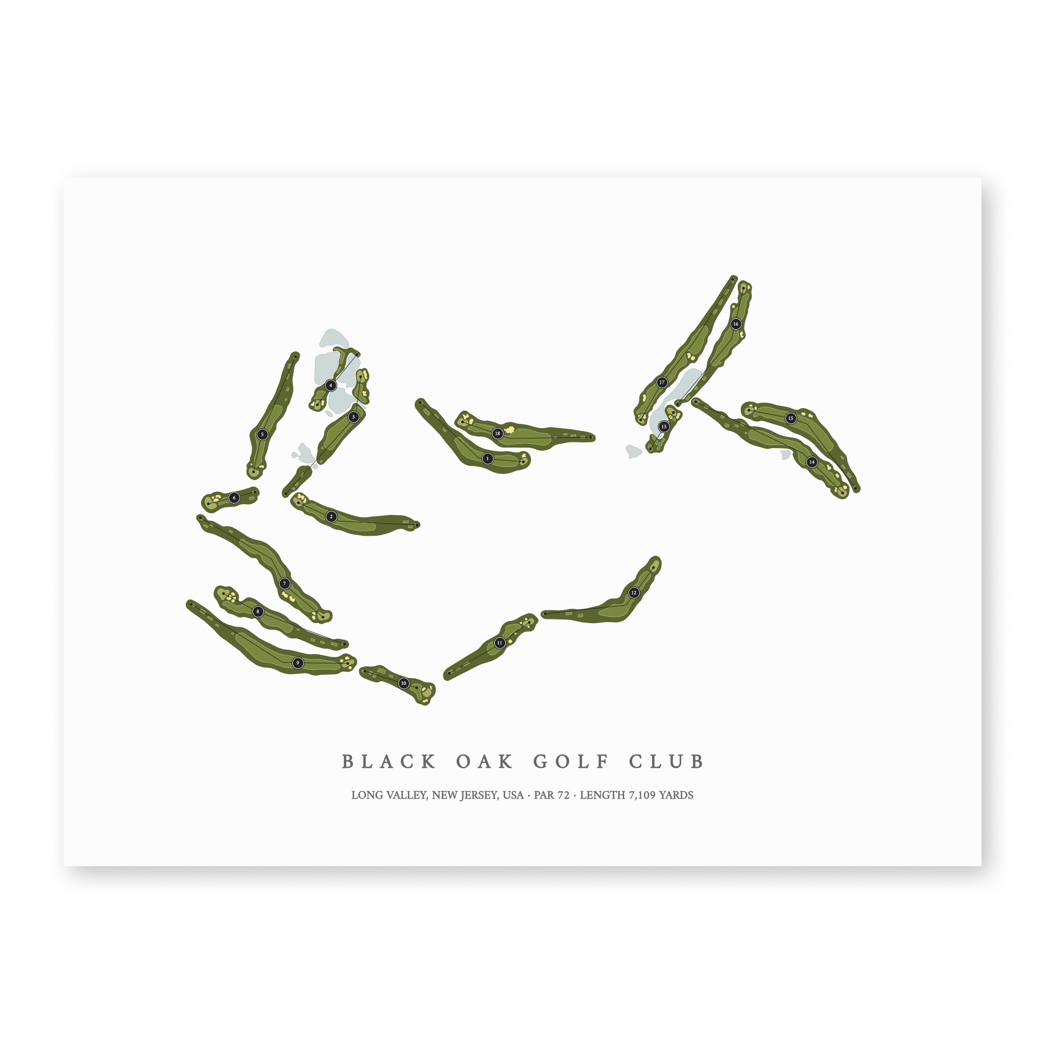 Black Oak Golf Club | Golf Course Print | Unframed