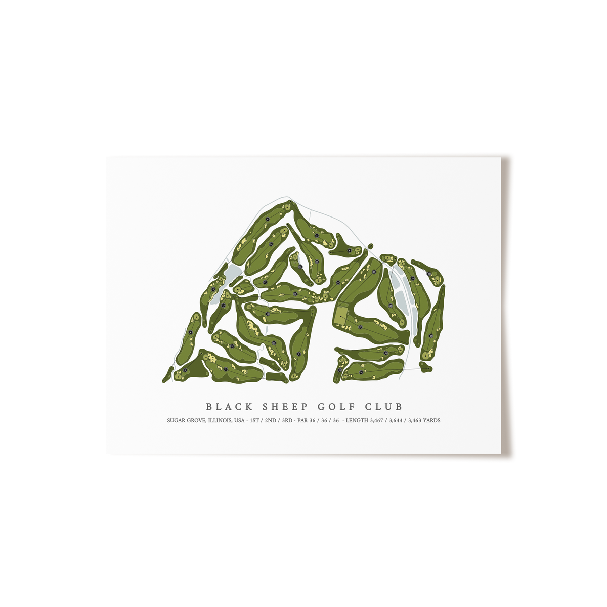 Black Sheep Golf Club | Golf Course Map | Unframed