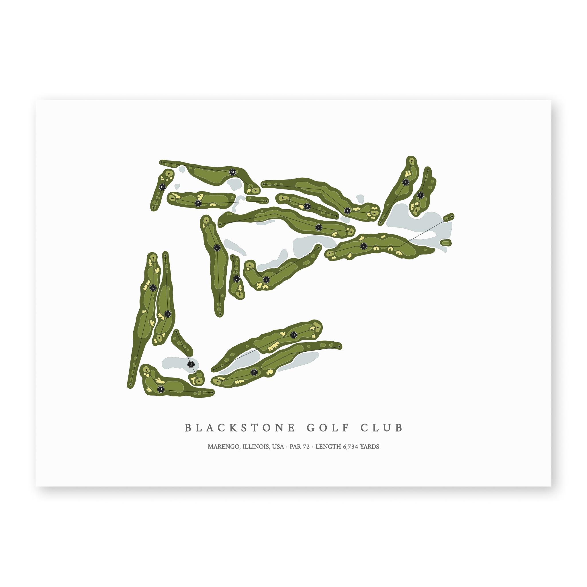 Blackstone Golf Club | Golf Course Map | Unframed