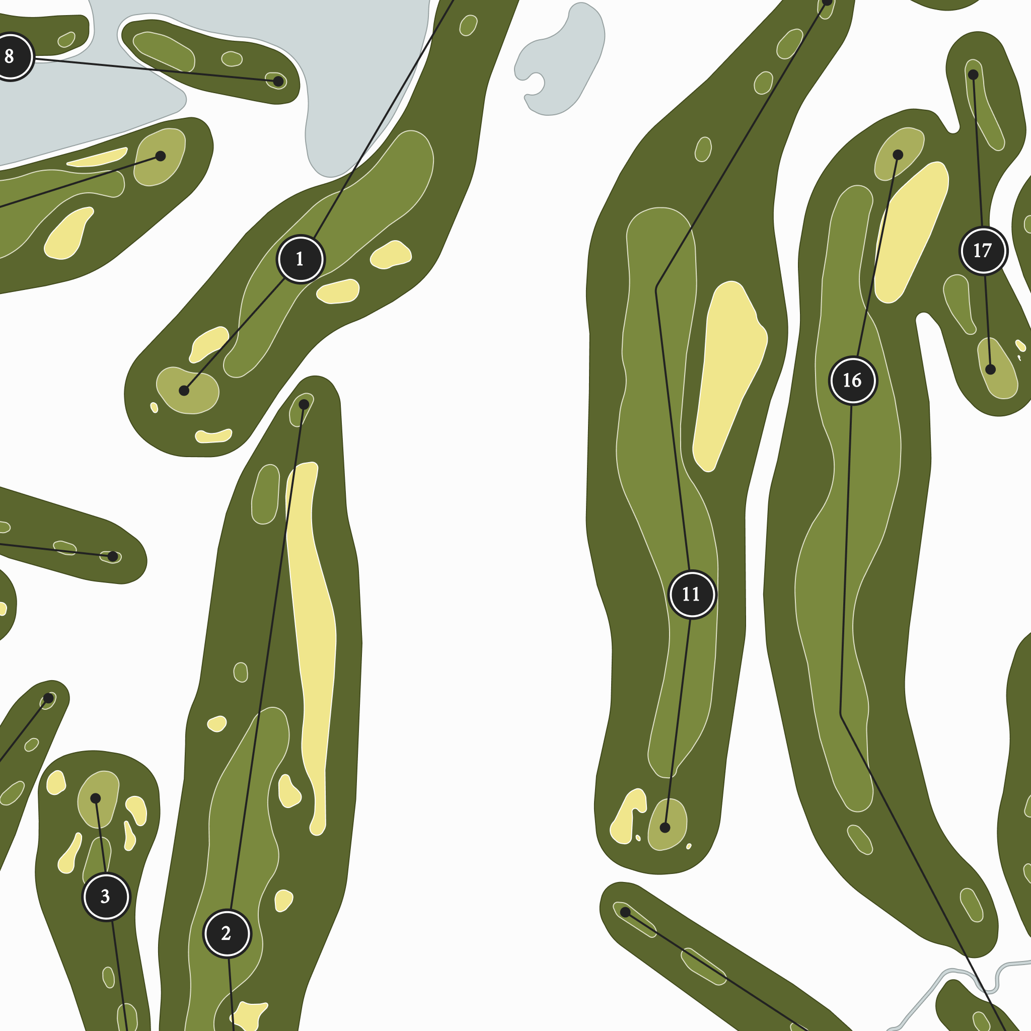 Blackwolf Run - Meadow Valleys | Golf Course Map | Close Up