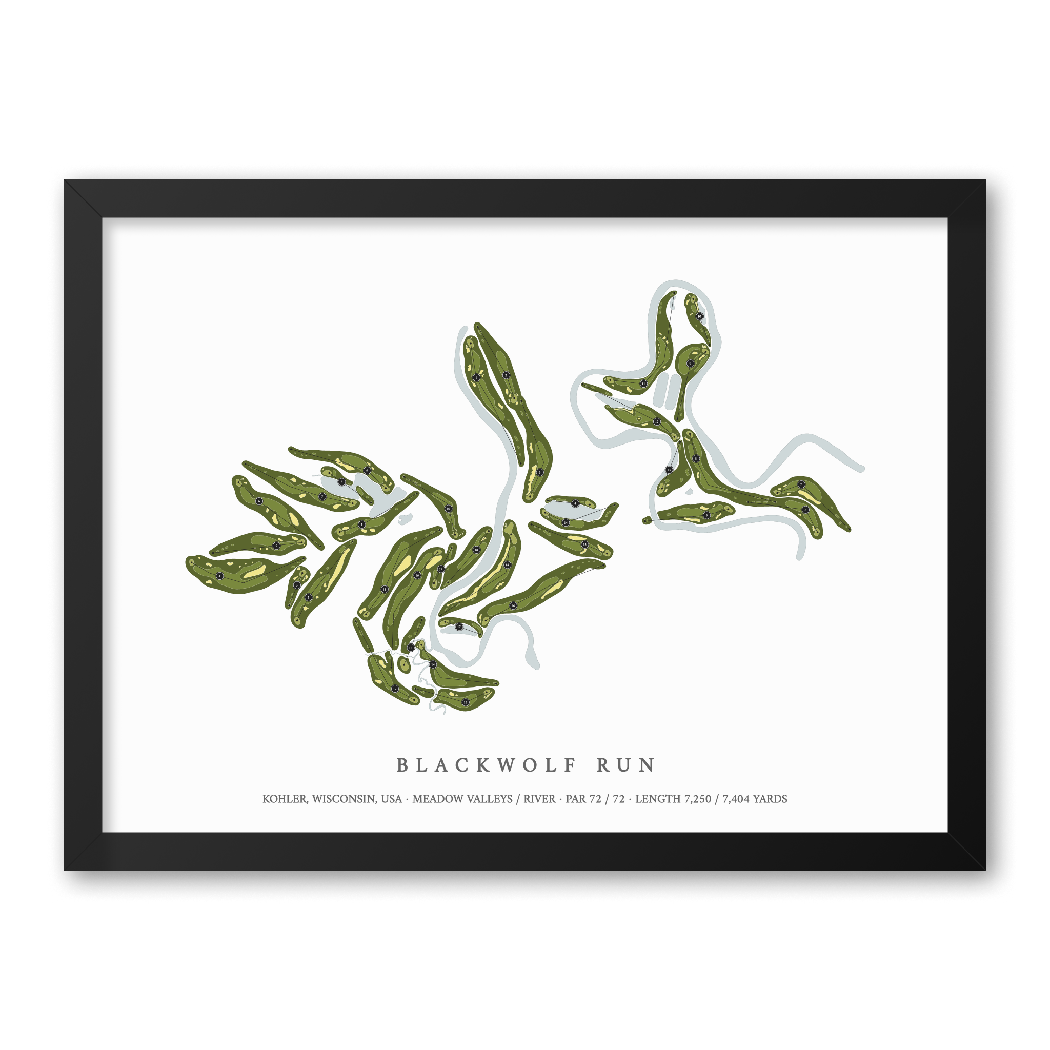 Blackwolf Run | Golf Course Map | Black Frame