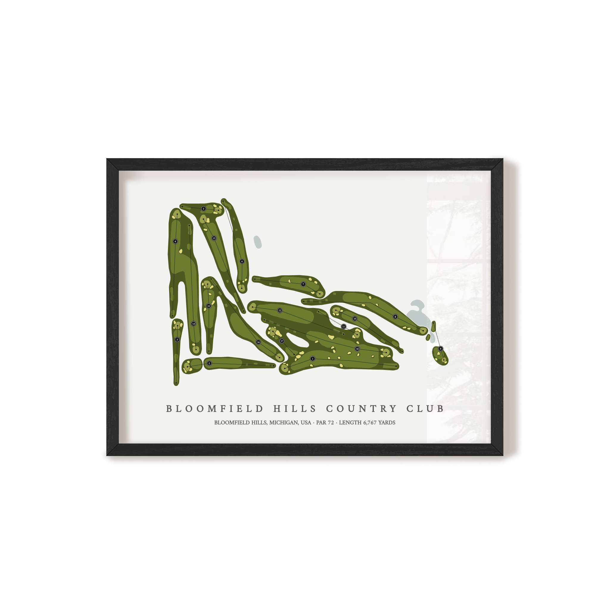 Bloomfield Hills Country Club | Golf Course Map | Black Frame