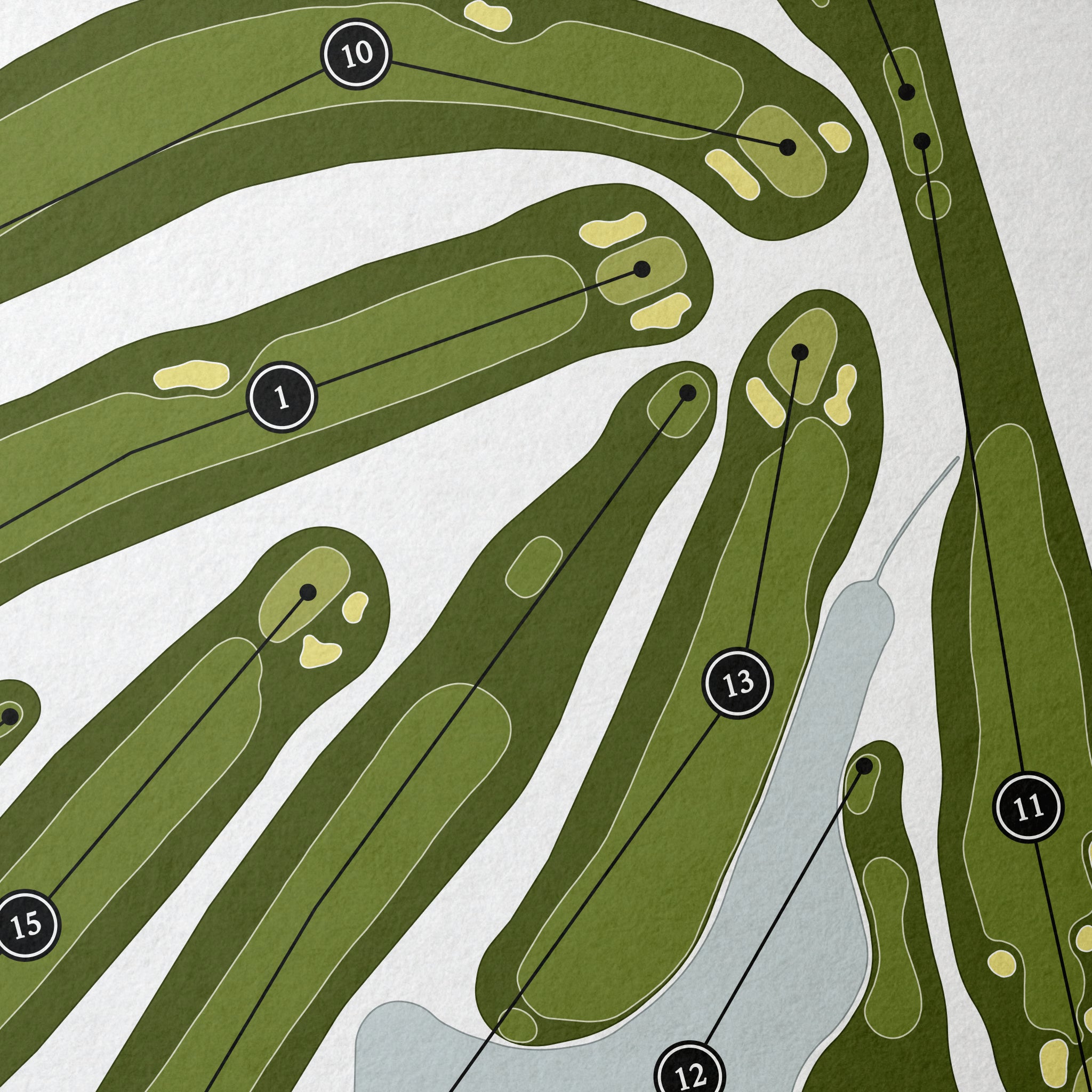 Bloomington Country Club | Golf Course Print | Close Up