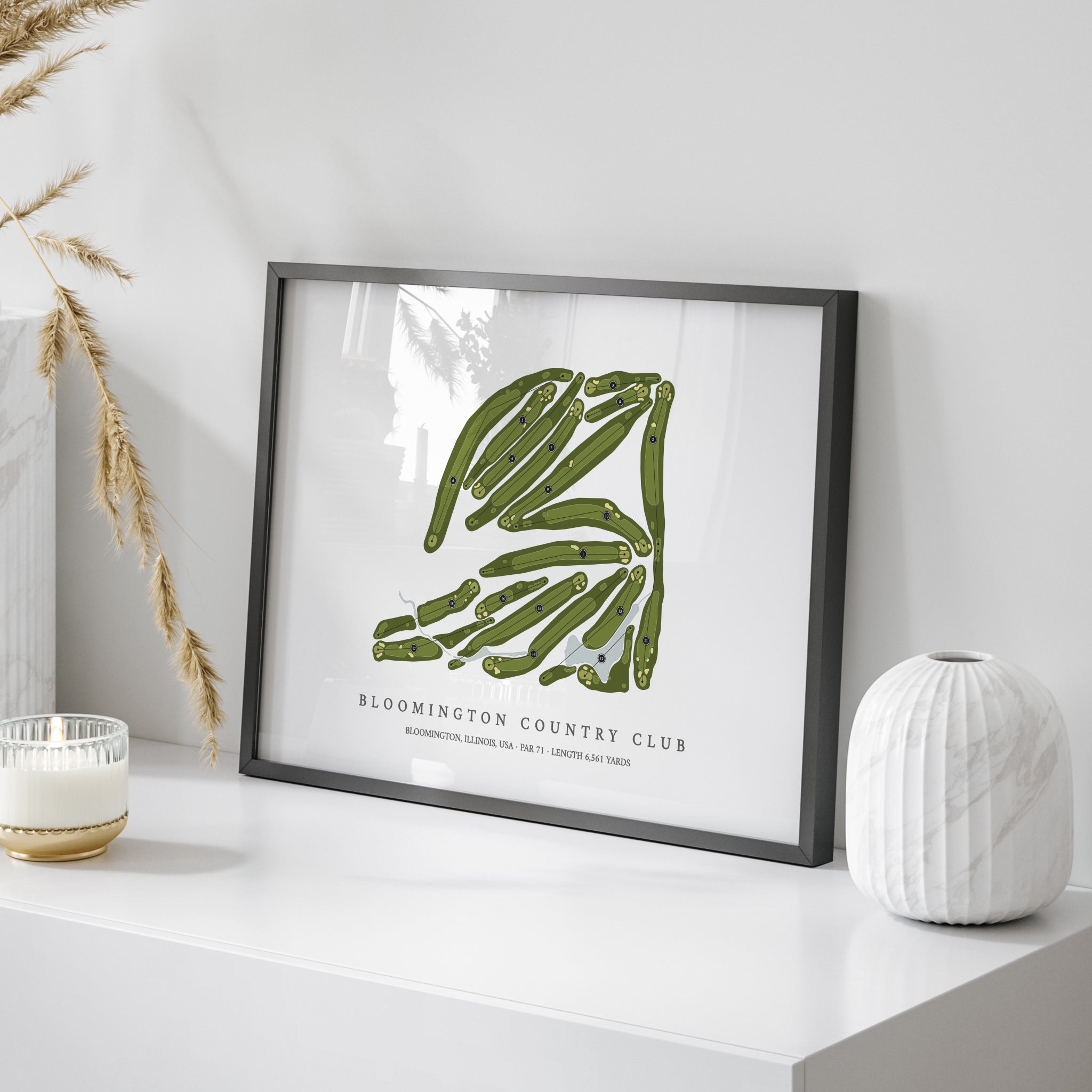 Bloomington Country Club | Golf Course Print | On Table