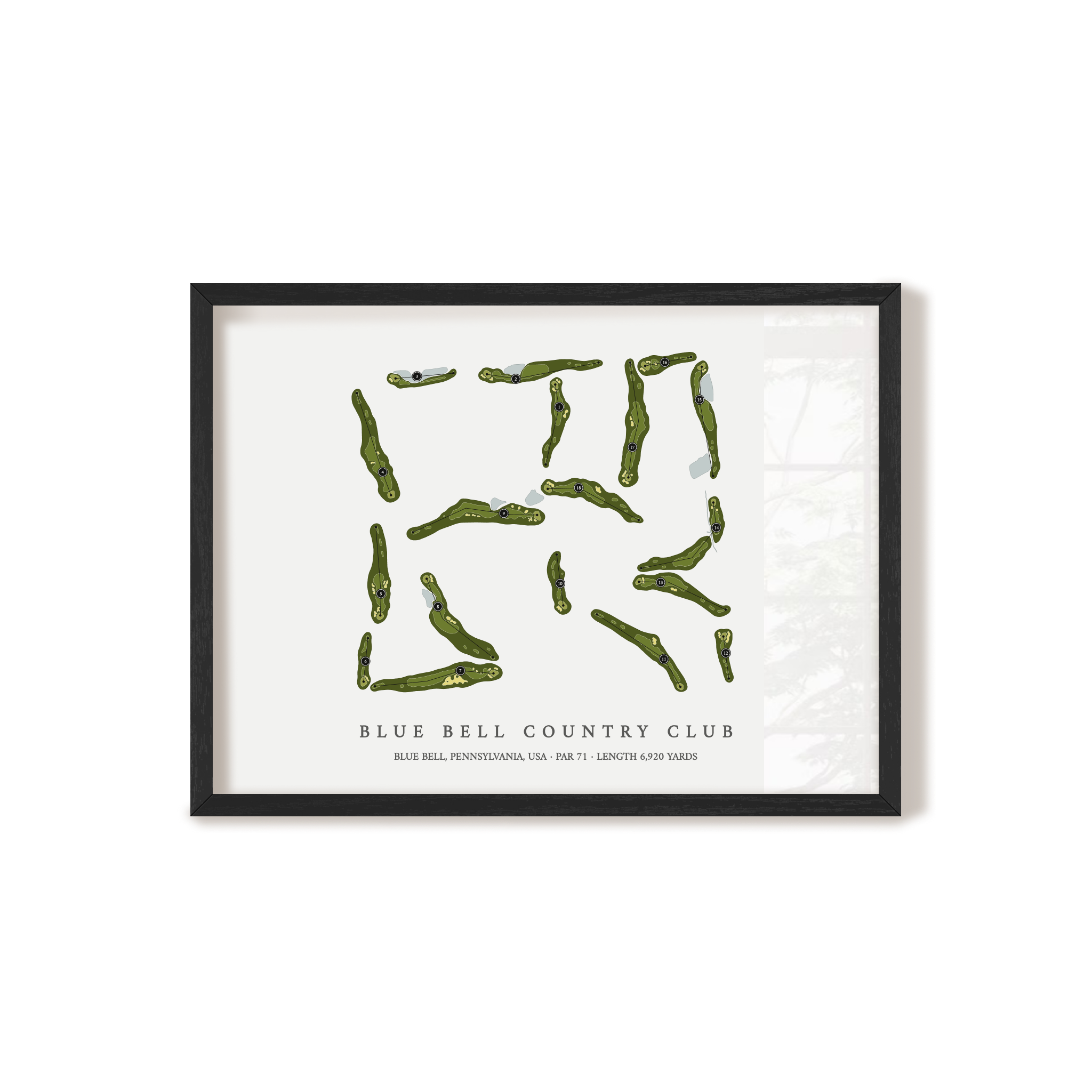 Blue Bell Country Club | Golf Course Print | Black Frame