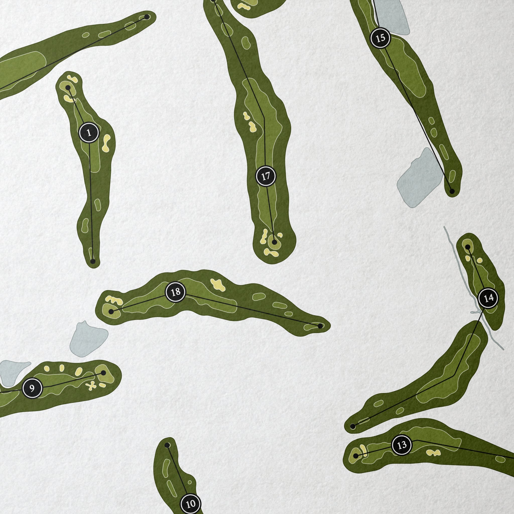 Blue Bell Country Club | Golf Course Print | Close Up