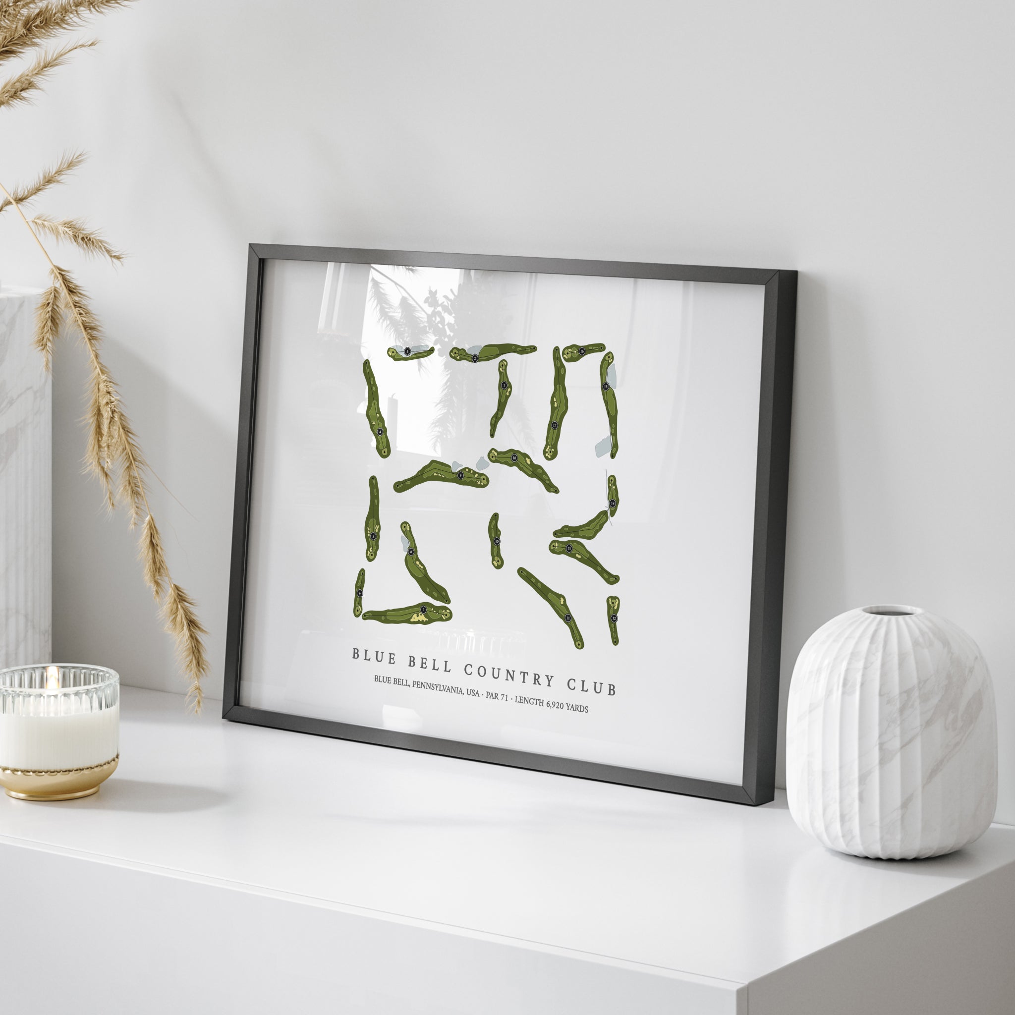 Blue Bell Country Club | Golf Course Print | On Table