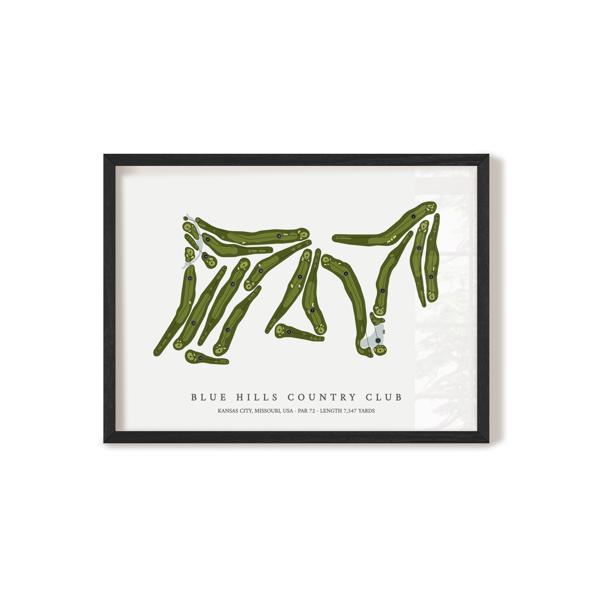 Blue Hills Country Club | Golf Course Map | Black Frame