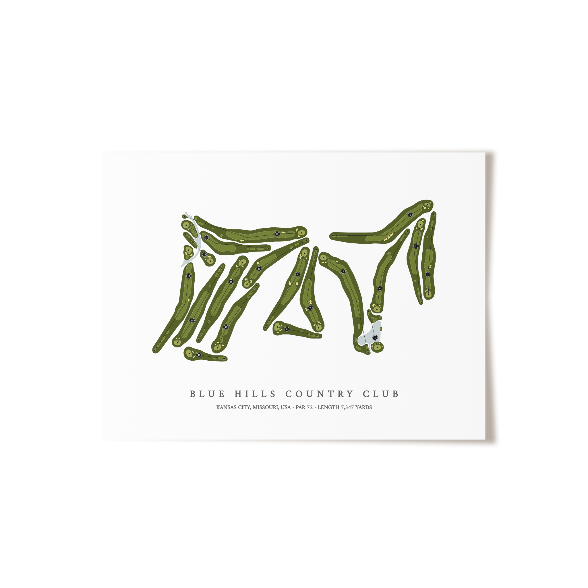 Blue Hills Country Club | Golf Course Map | Unframed