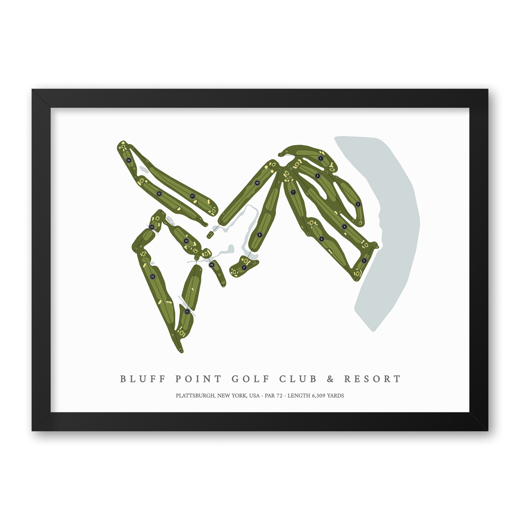 Bluff Point Golf Club & Resort | Golf Course Map | Black Frame