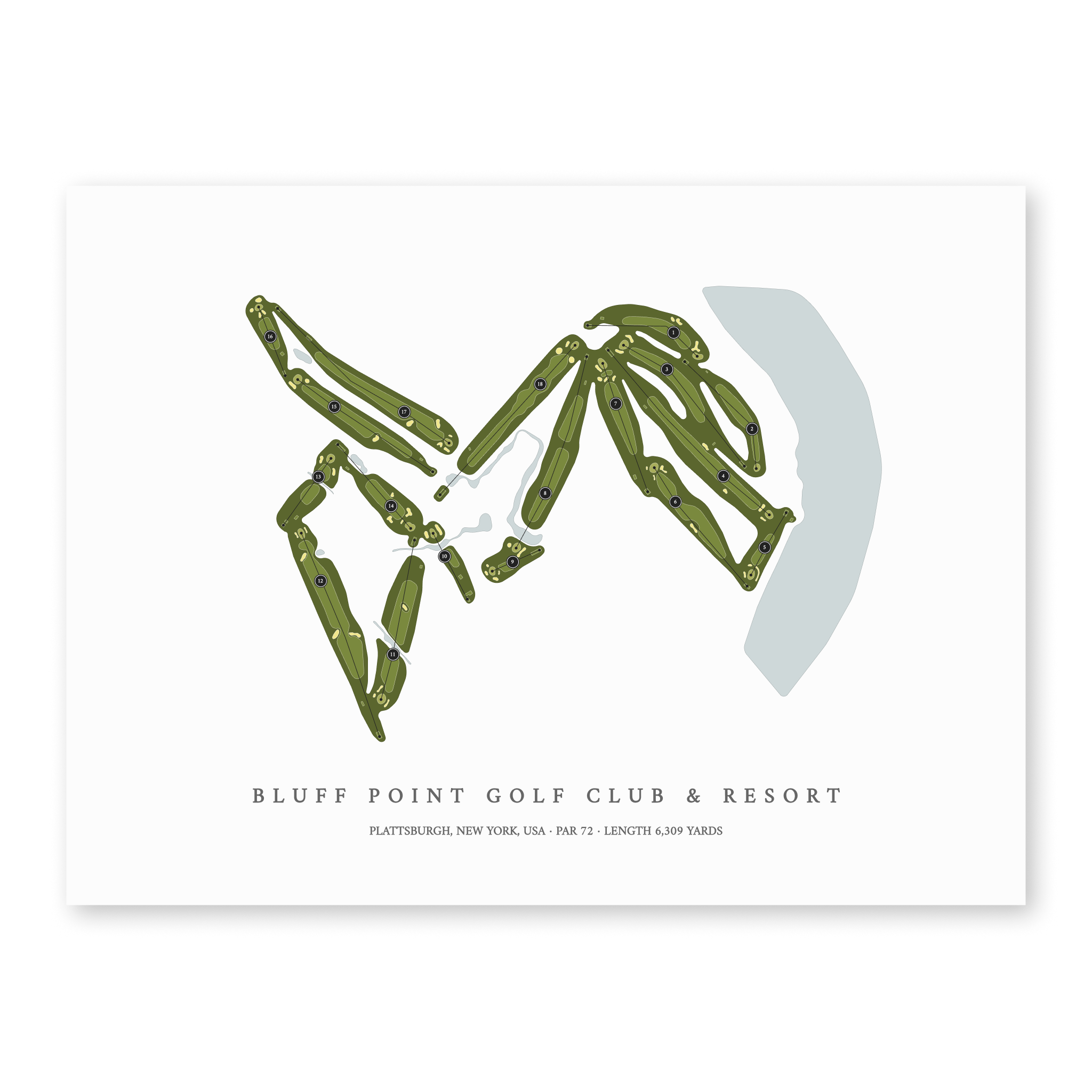 Bluff Point Golf Club & Resort | Golf Course Map | Unframed