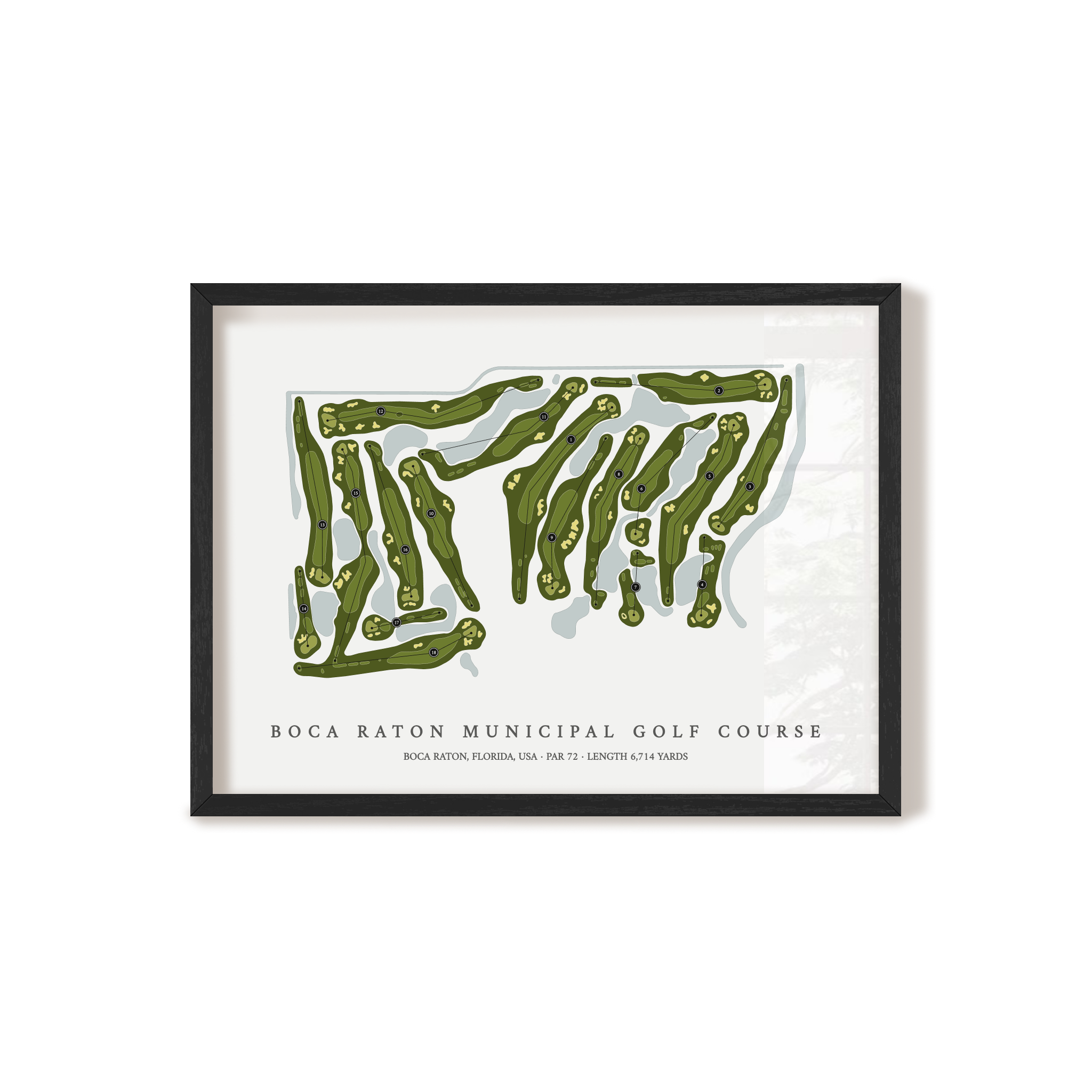 Boca Raton Municipal Golf Course | Golf Course Print | Black Frame