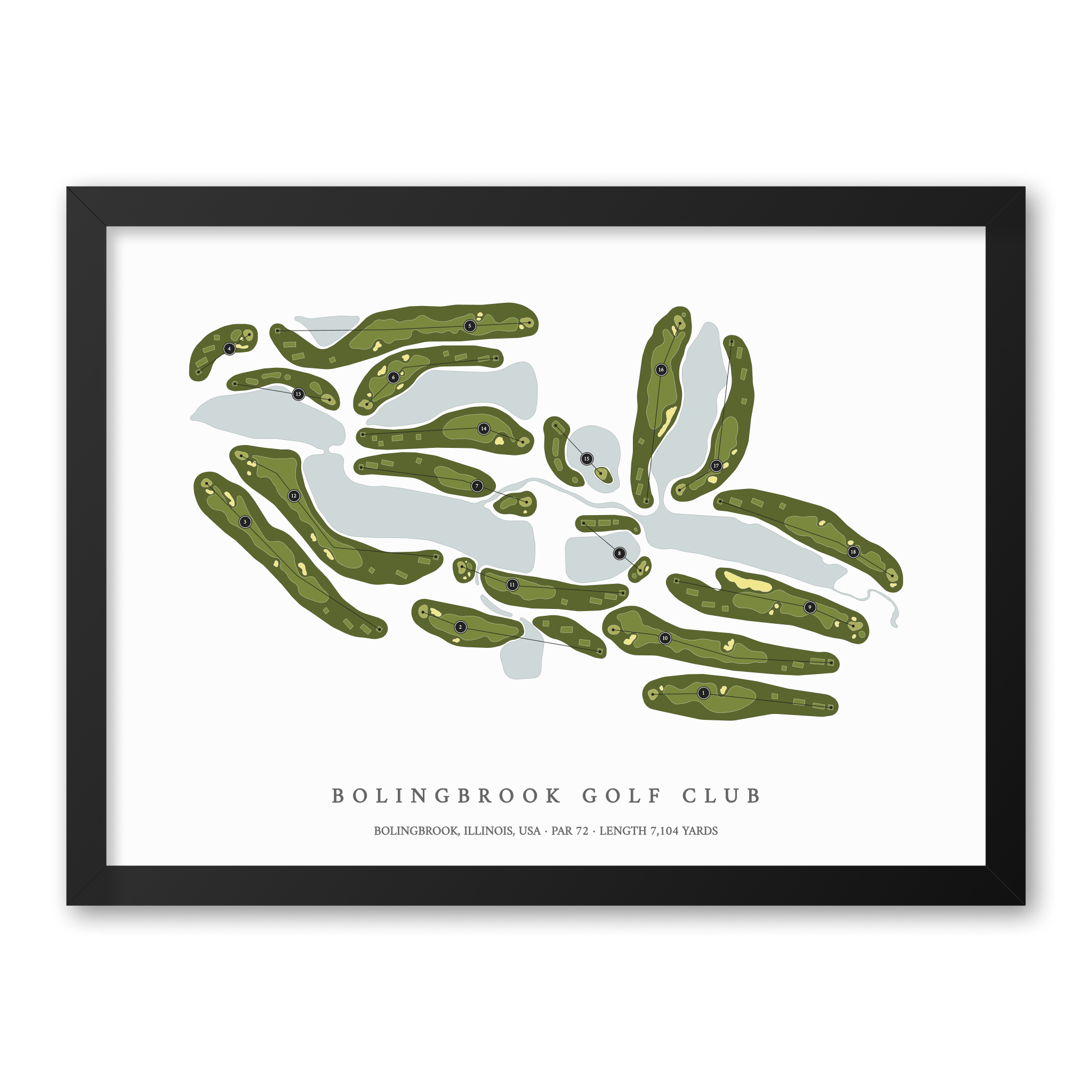 Bolingbrook Golf Club | Golf Course Map | Black Frame