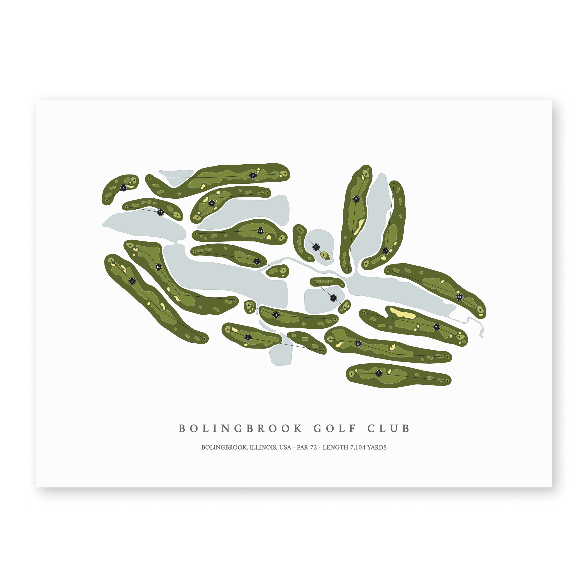 Bolingbrook Golf Club | Golf Course Map | Unframed