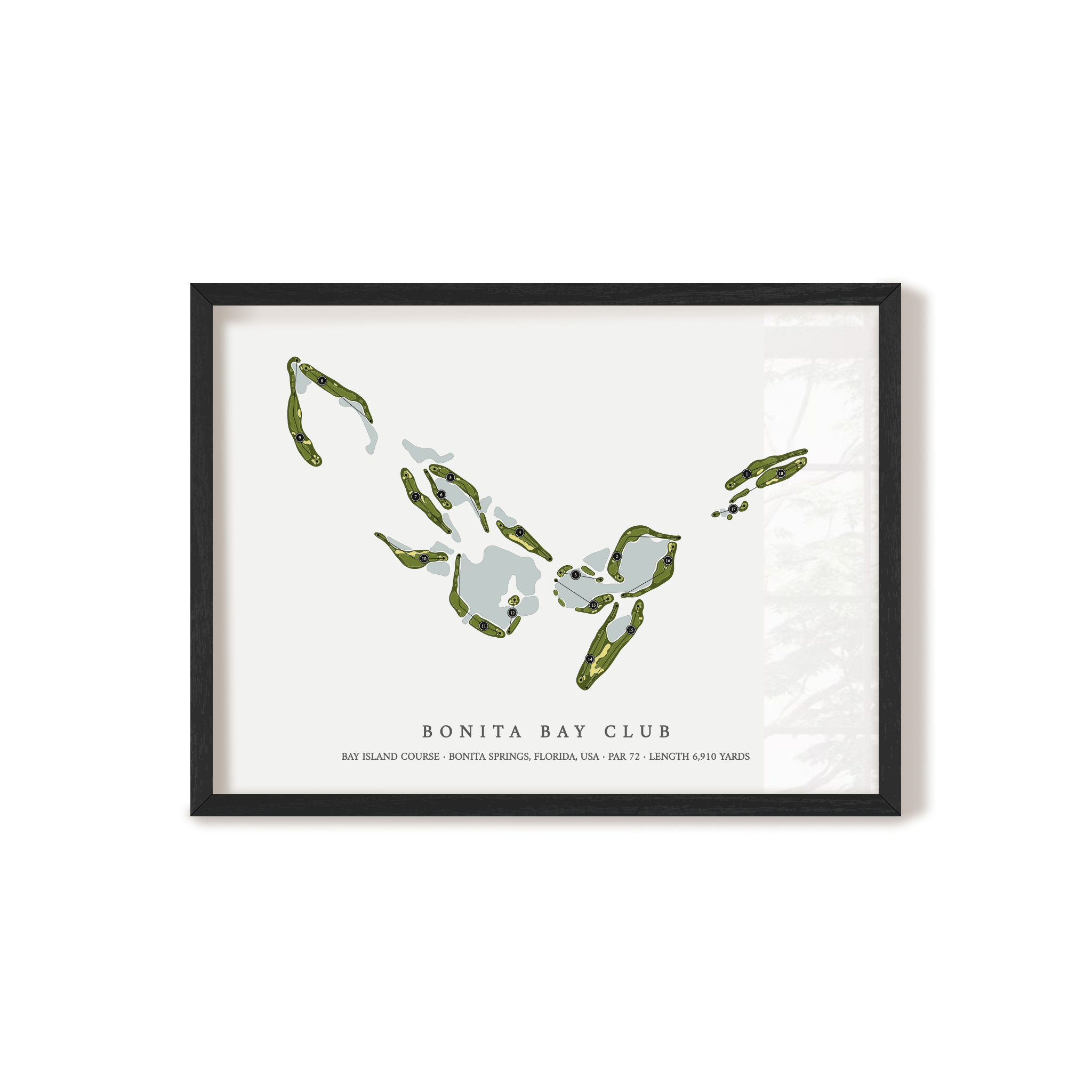Bonita Bay Club - Bay Island Course | Golf Course Map | Black Frame