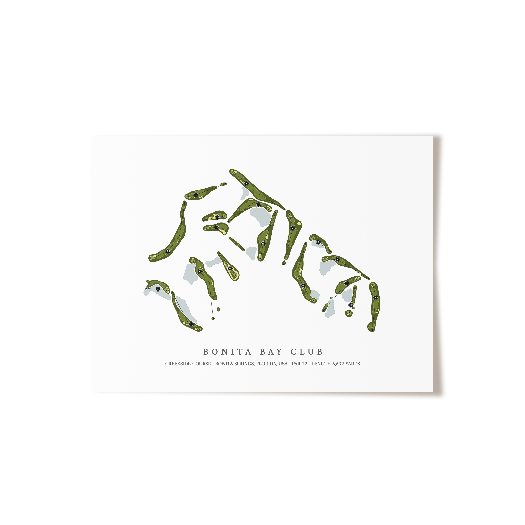 Bonita Bay Club - Creekside Course | Golf Course Map | Unframed