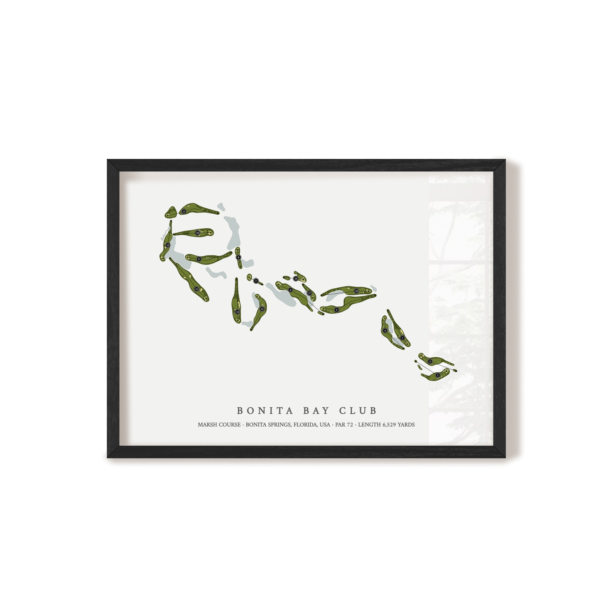 Bonita Bay Club - Marsh Course | Golf Course Map | Black Frame
