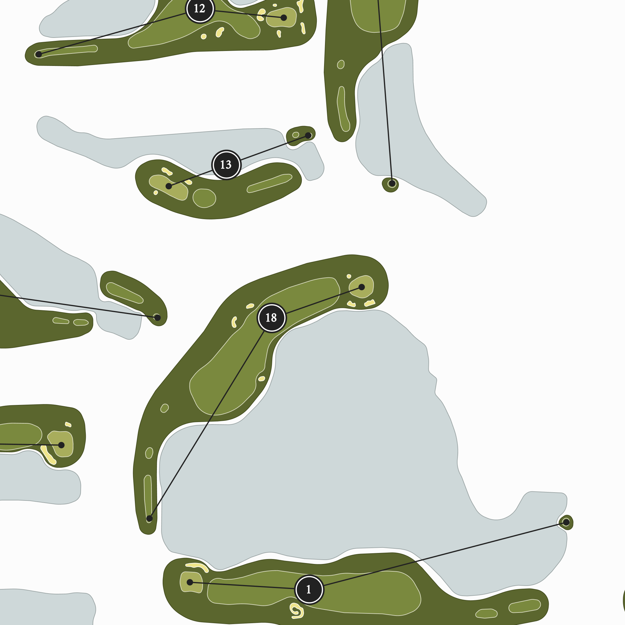 Bonita National Golf & Country Club | Golf Course Print | Close Up