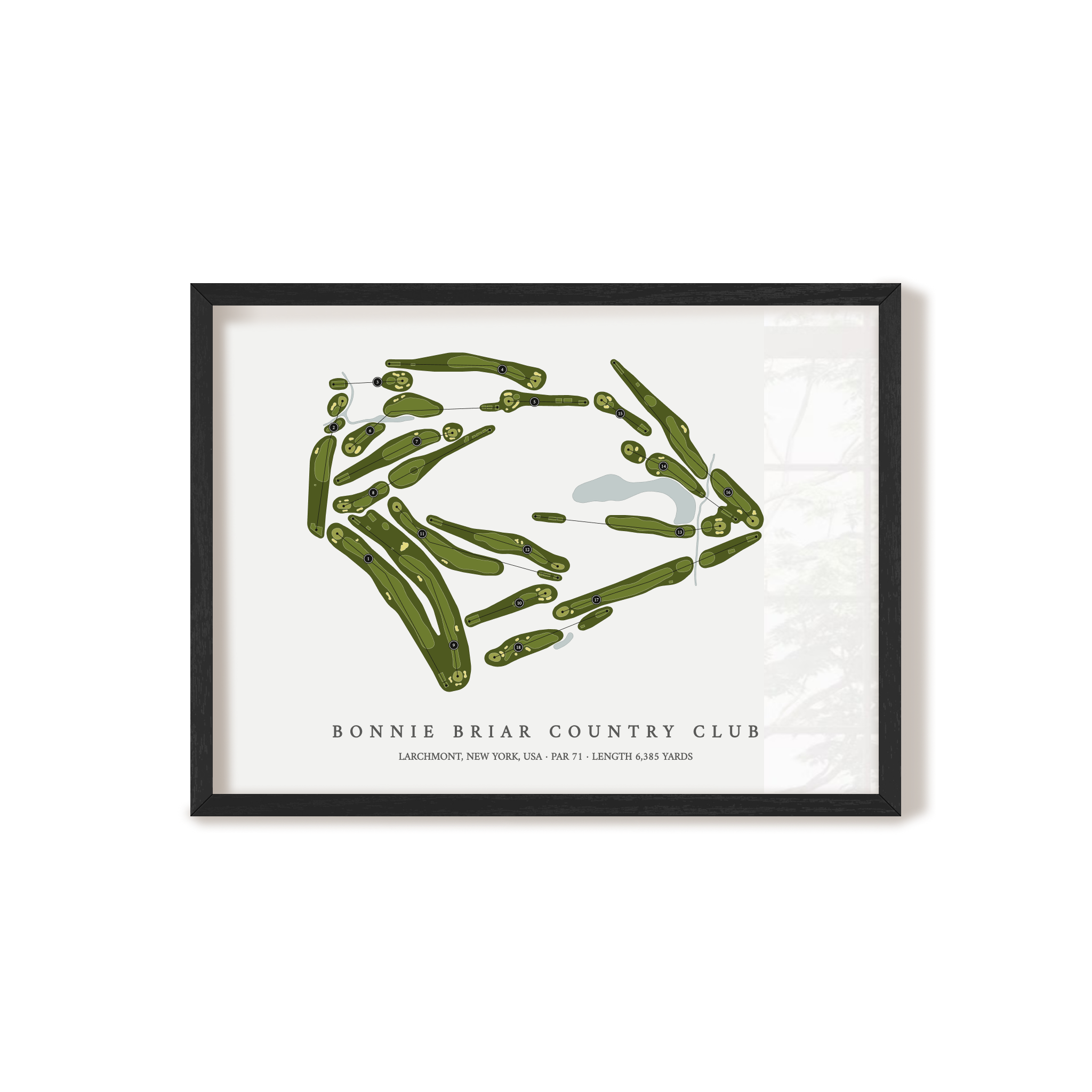 Bonnie Briar Country Club | Golf Course Map | Black Frame